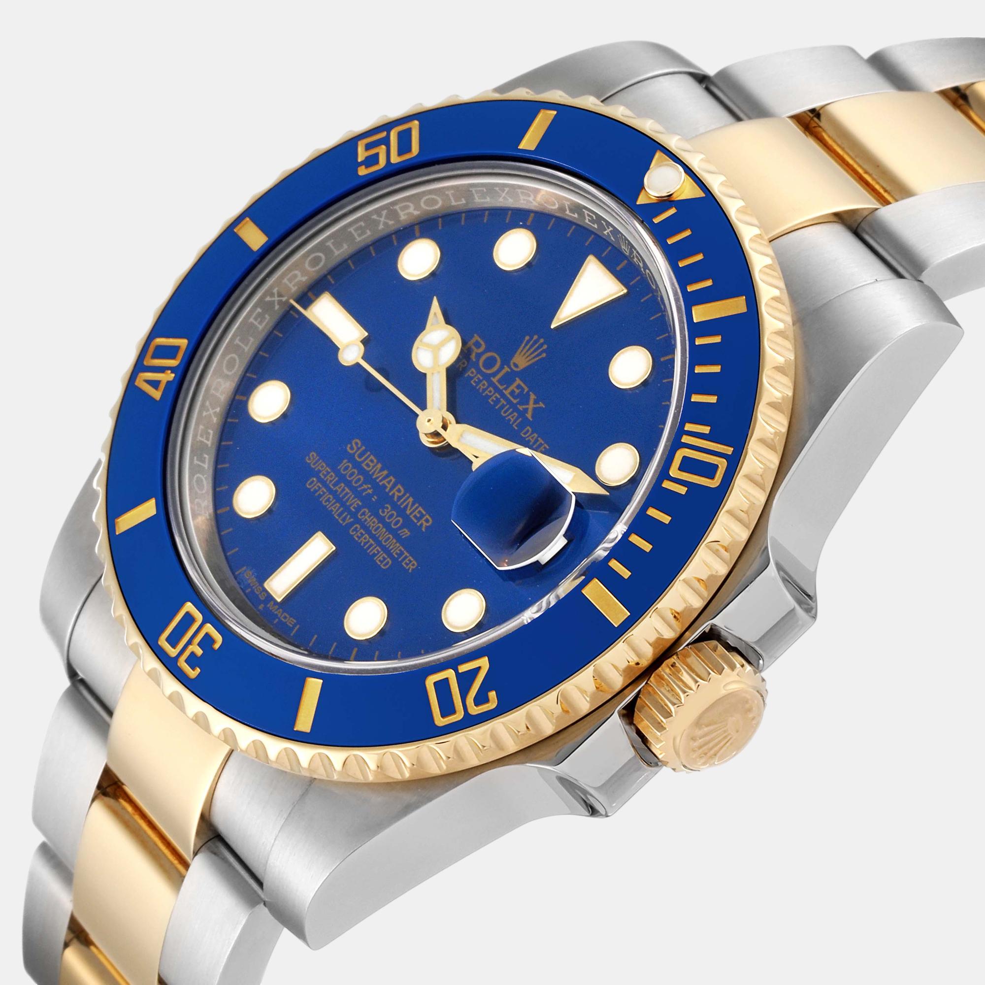 

Rolex Submariner Steel Yellow Gold Blue Dial Mens Watch 116613 40 mm