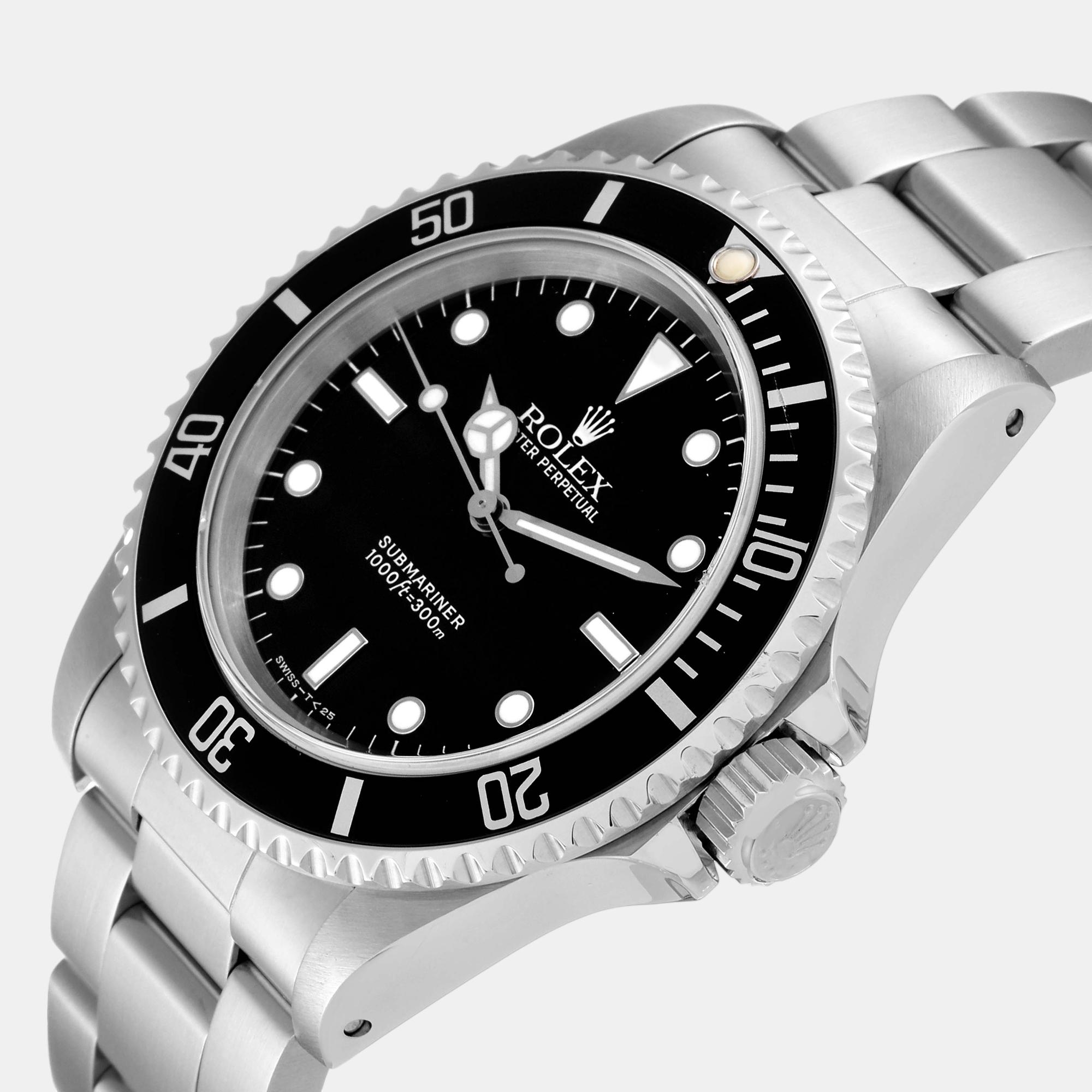 

Rolex Submariner No Date  2 Liner Steel Mens Watch 14060, Black