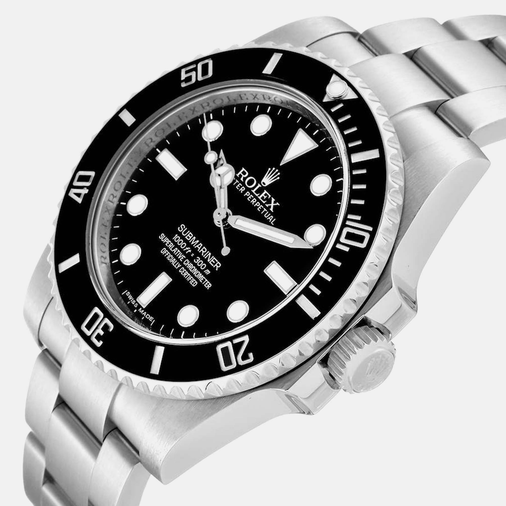 

Rolex Submariner Black Dial Ceramic Bezel Steel Mens Watch 114060