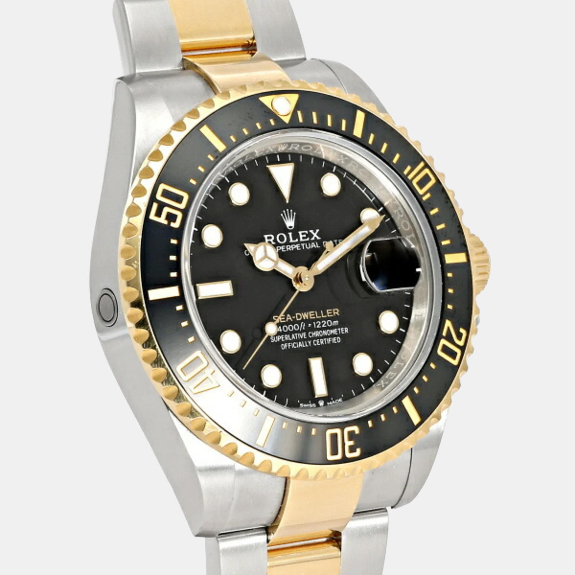 

Rolex Black 18K Yellow Gold Stainless Steel Sea-Dweller 126603 Men's Watch 43 mm