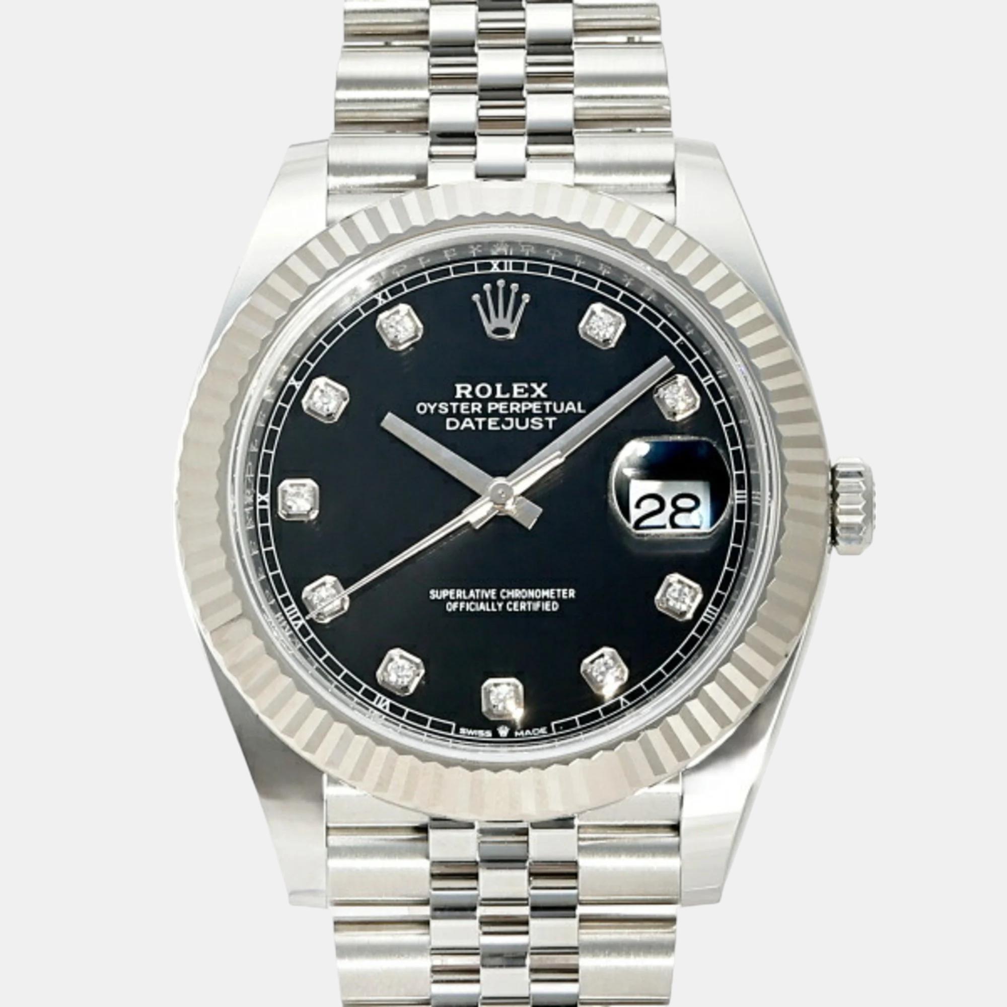 

Rolex Black Stainless Steel Datejust 126334G Men's Watch 41 mm