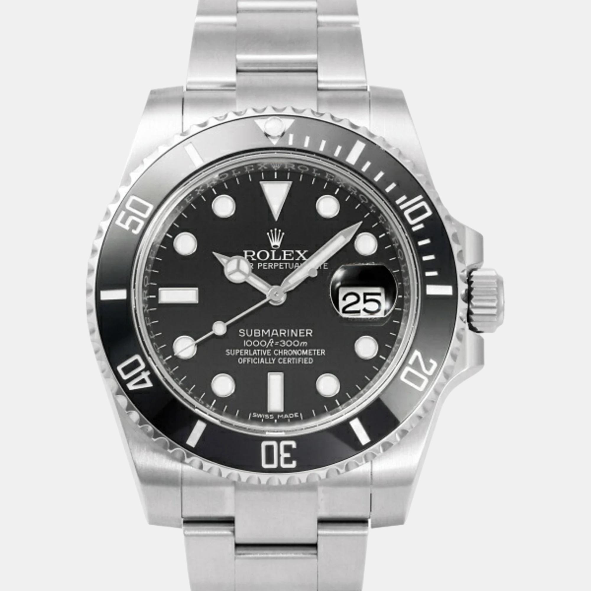 

Rolex Black Stainless Steel Submariner Date 116610Ln Men's Watch