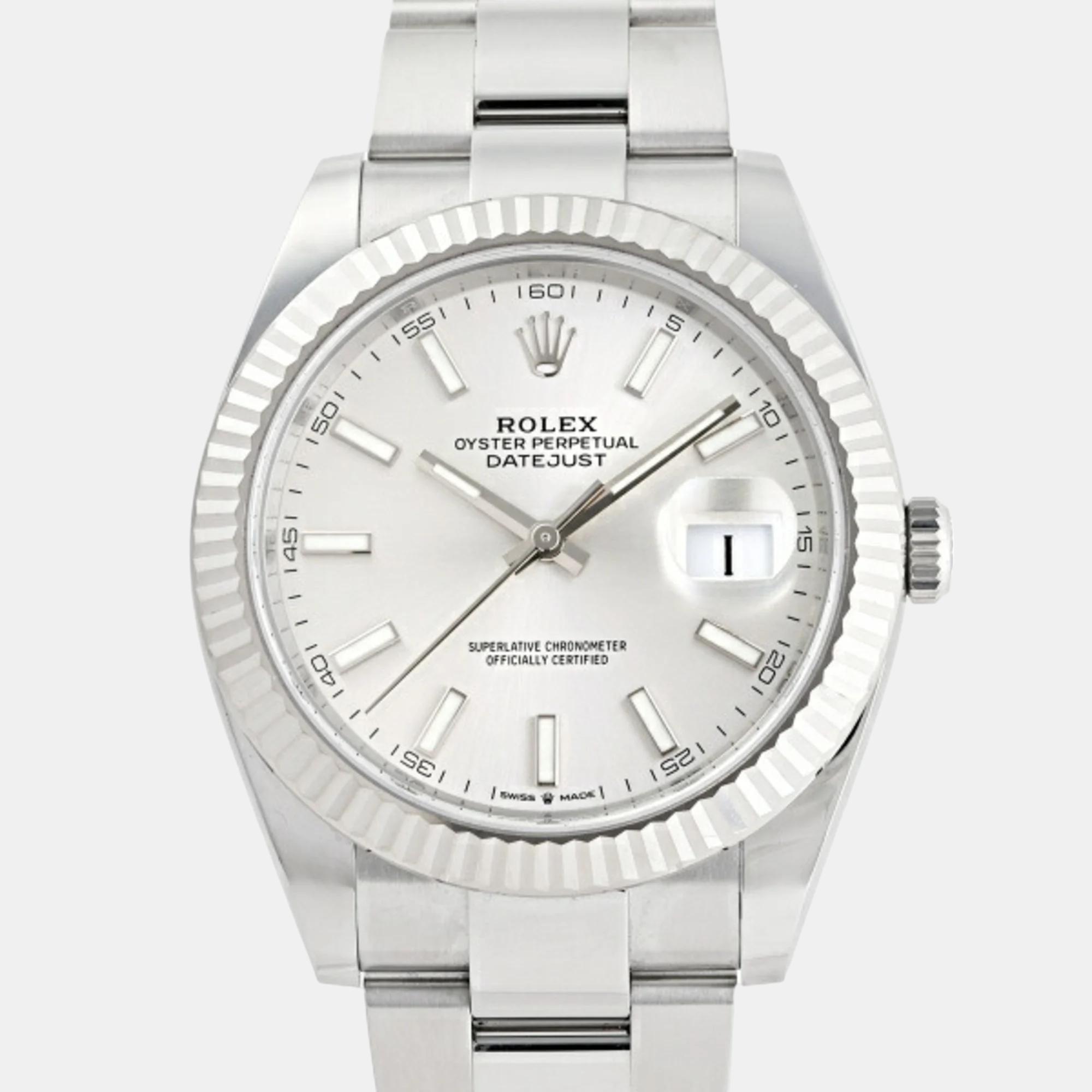 

Rolex Silver Stainless Steel Datejust 126334 Men's Watch