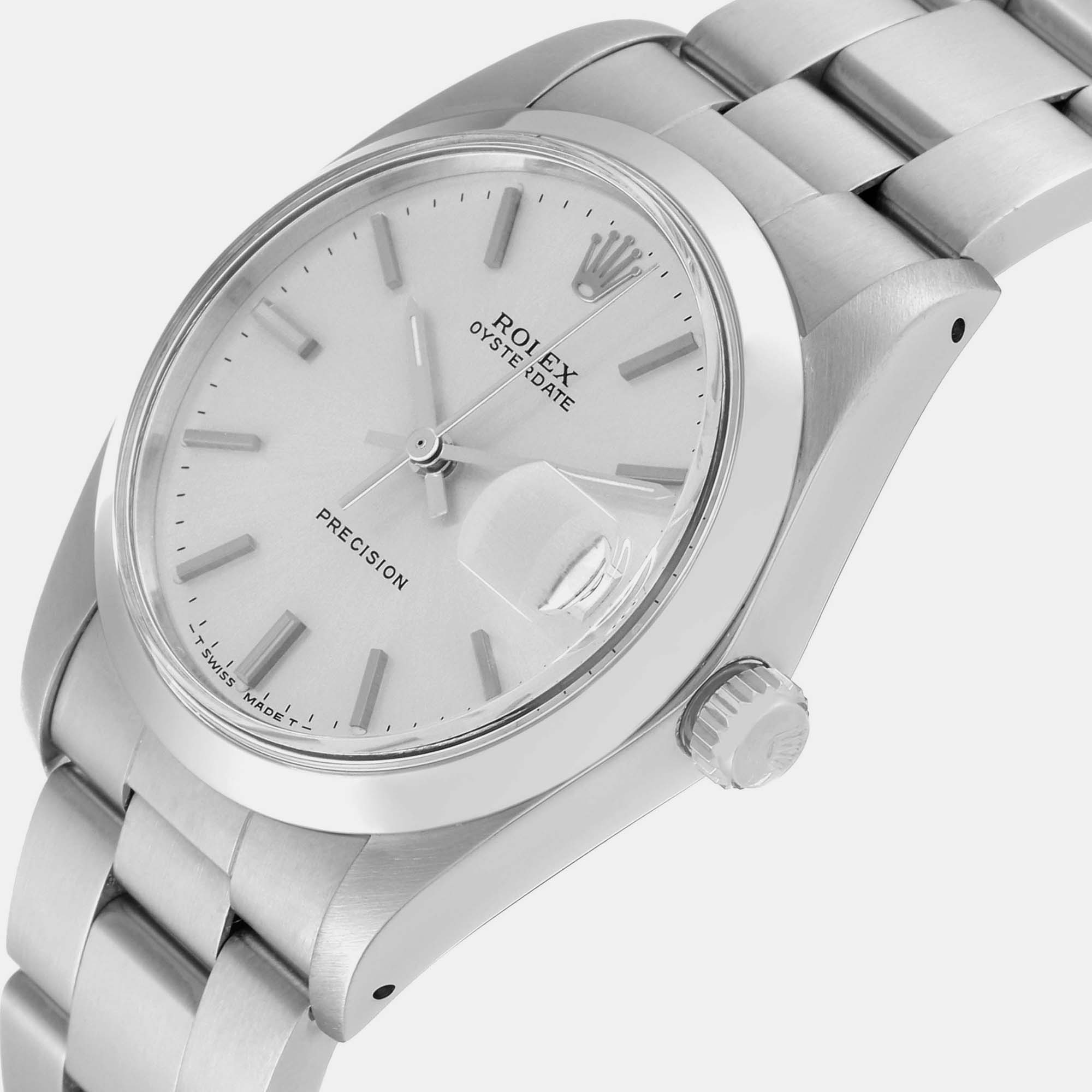 

Rolex OysterDate Precision Silver Dial Vintage Steel Men's Watch