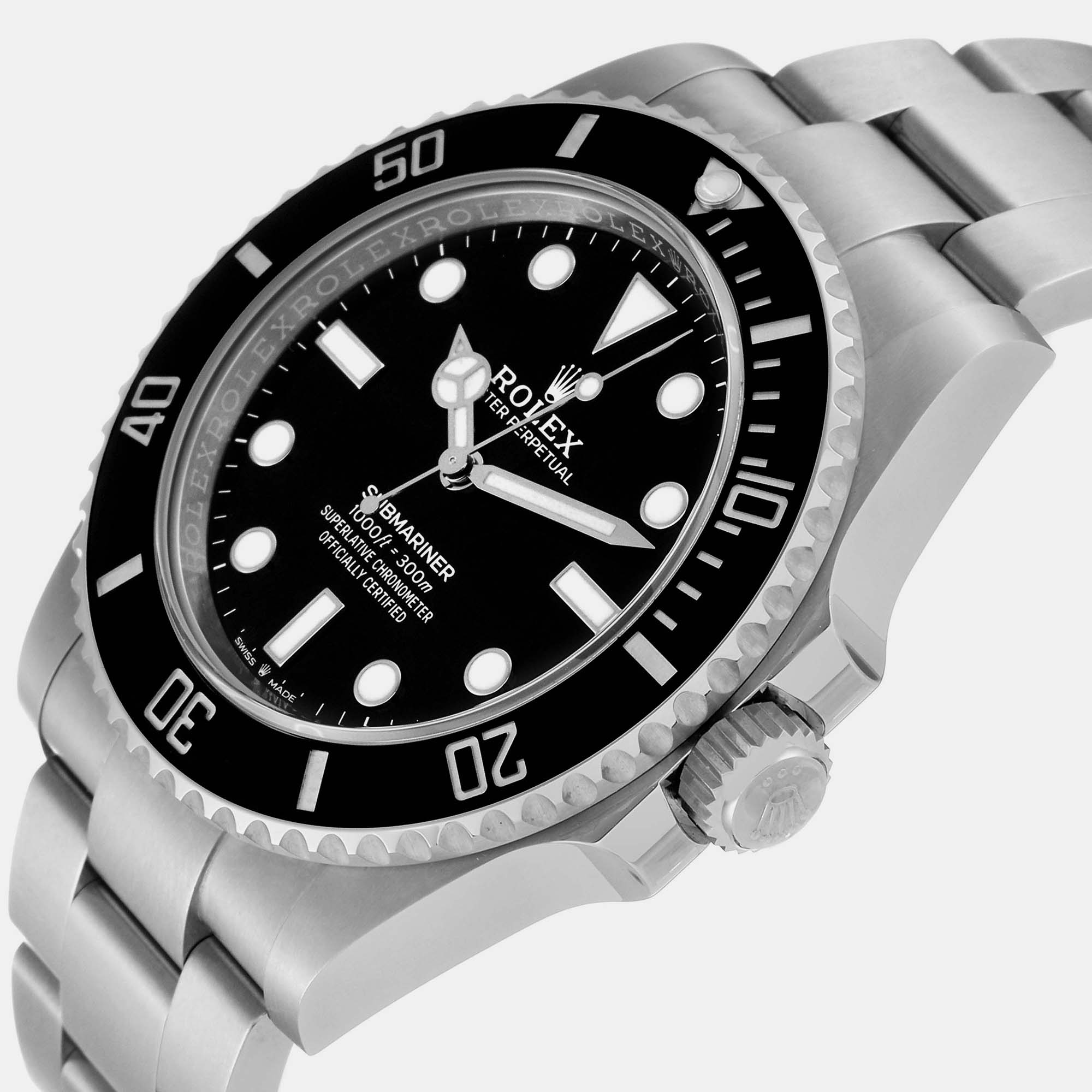 

Rolex Submariner Non-Date Ceramic Bezel Steel Men's Watch, Black