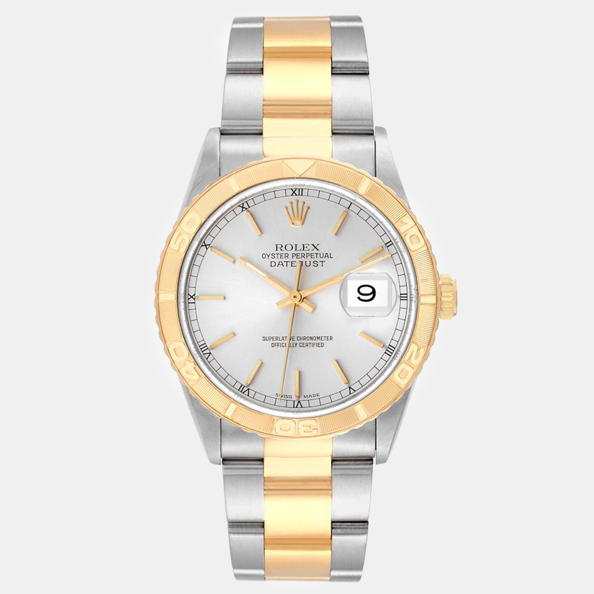 

Rolex Datejust Turnograph Silver Dial Yellow Gold Steel Men's Watch