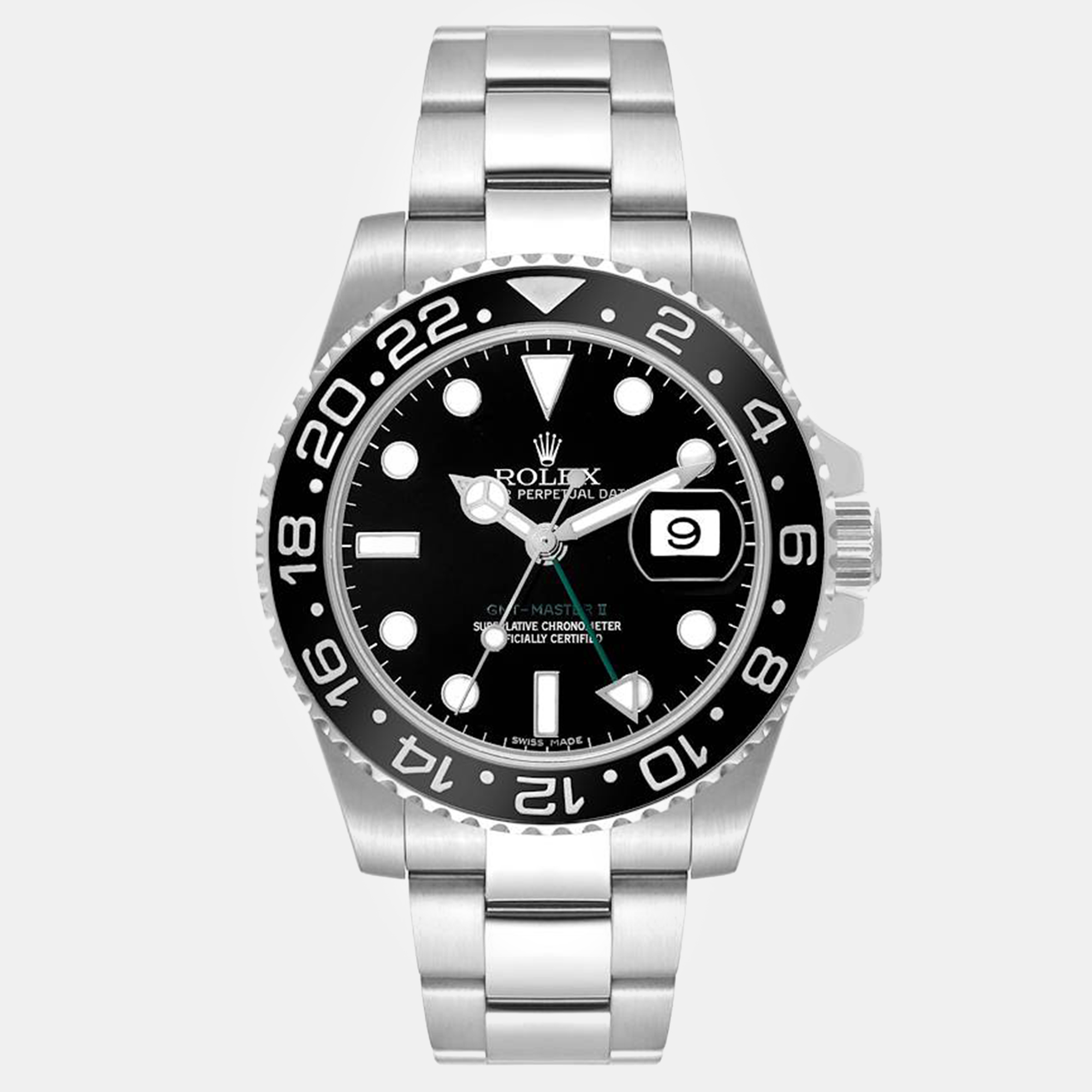 

Rolex GMT Master II Black Dial Green Hand Steel Men's Watch