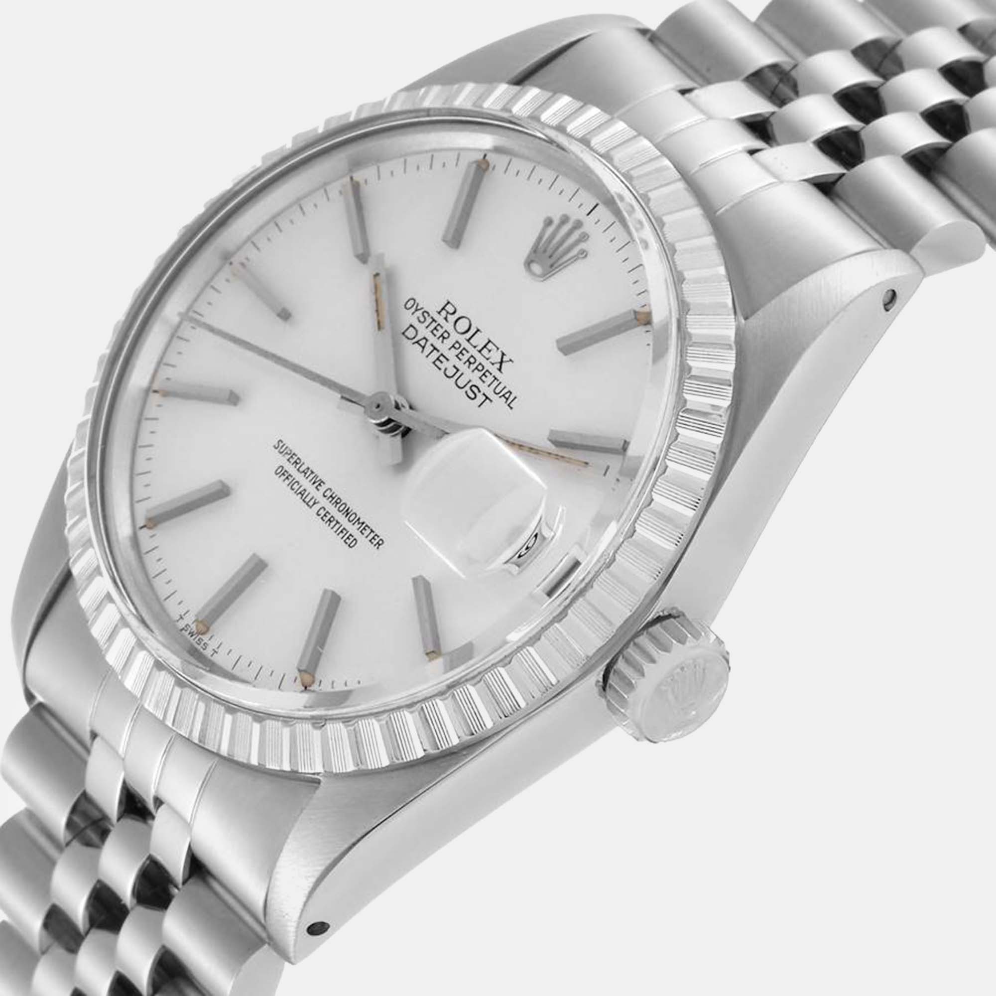 

Rolex Datejust Silver Dial Vintage Steel Men's Watch