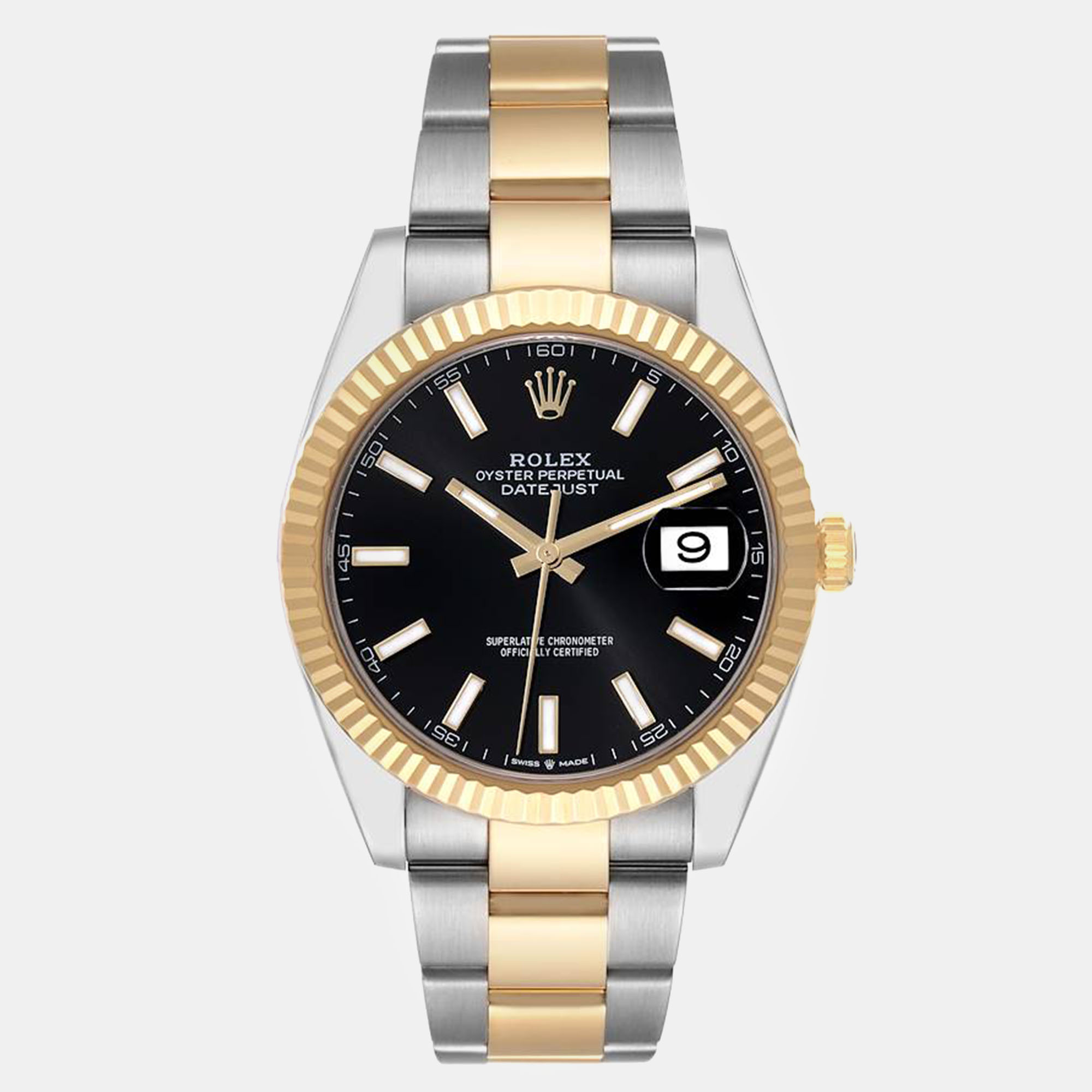 

Rolex Datejust Steel Yellow Gold Black Dial Men's Watch