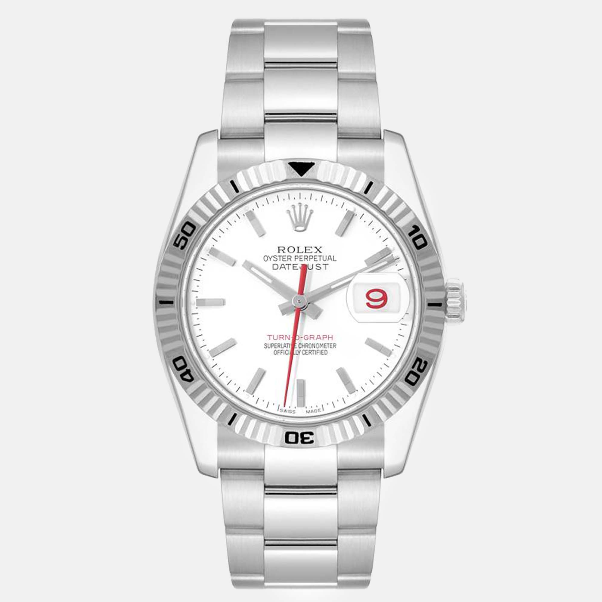 

Rolex Turnograph Steel White Gold Bezel Men's Watch
