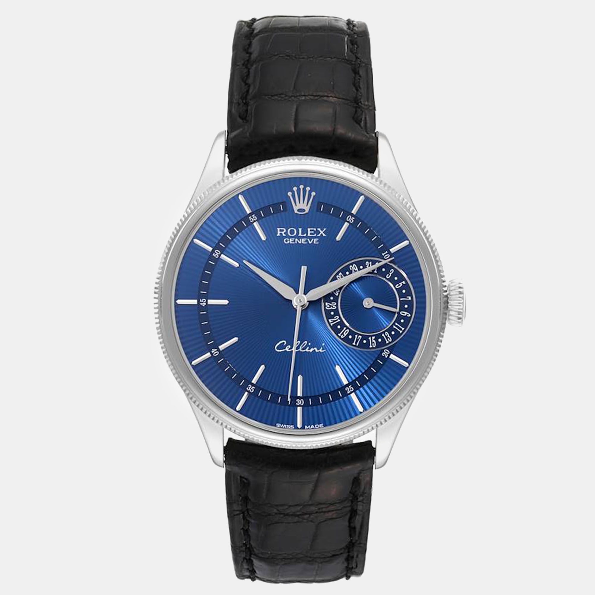 

Rolex Cellini Date White Gold Blue Dial Men's Watch 39 mm