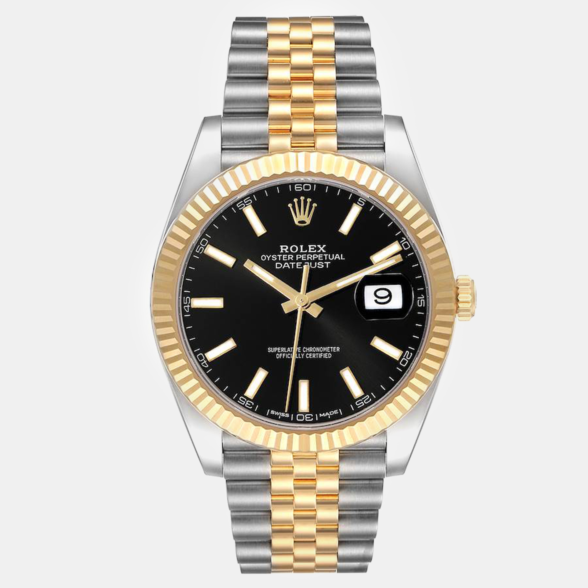 

Rolex Datejust Steel Yellow Gold Black Dial Men's Watch