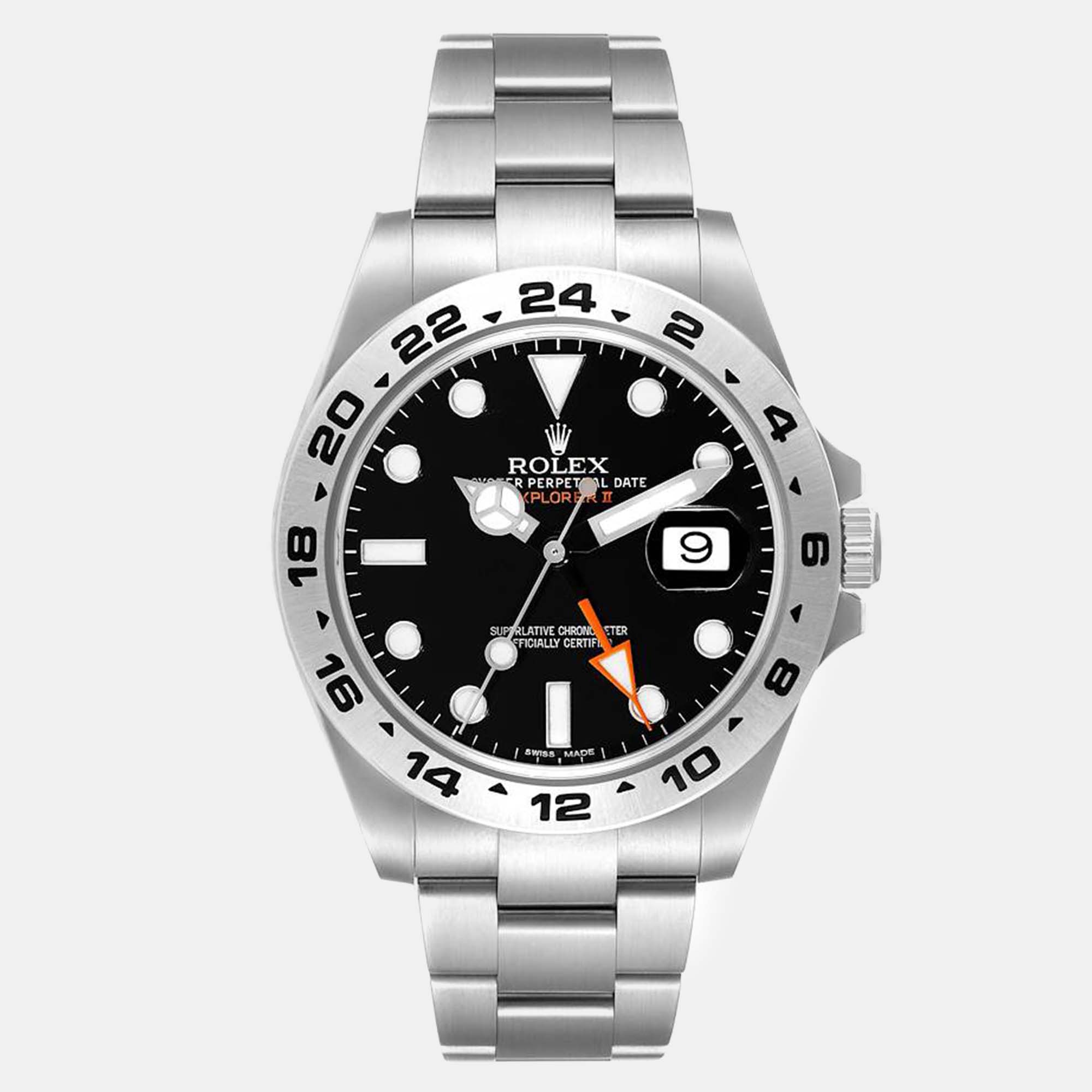 

Rolex Explorer II Black Dial Orange Hand Steel Men's Watch