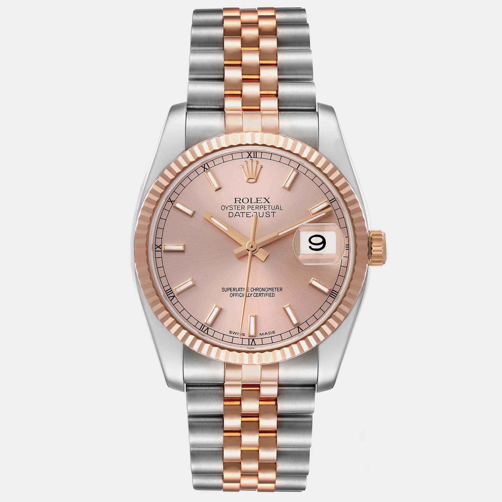 

Rolex Datejust Steel Rose Gold Pink Dial Men's Watch