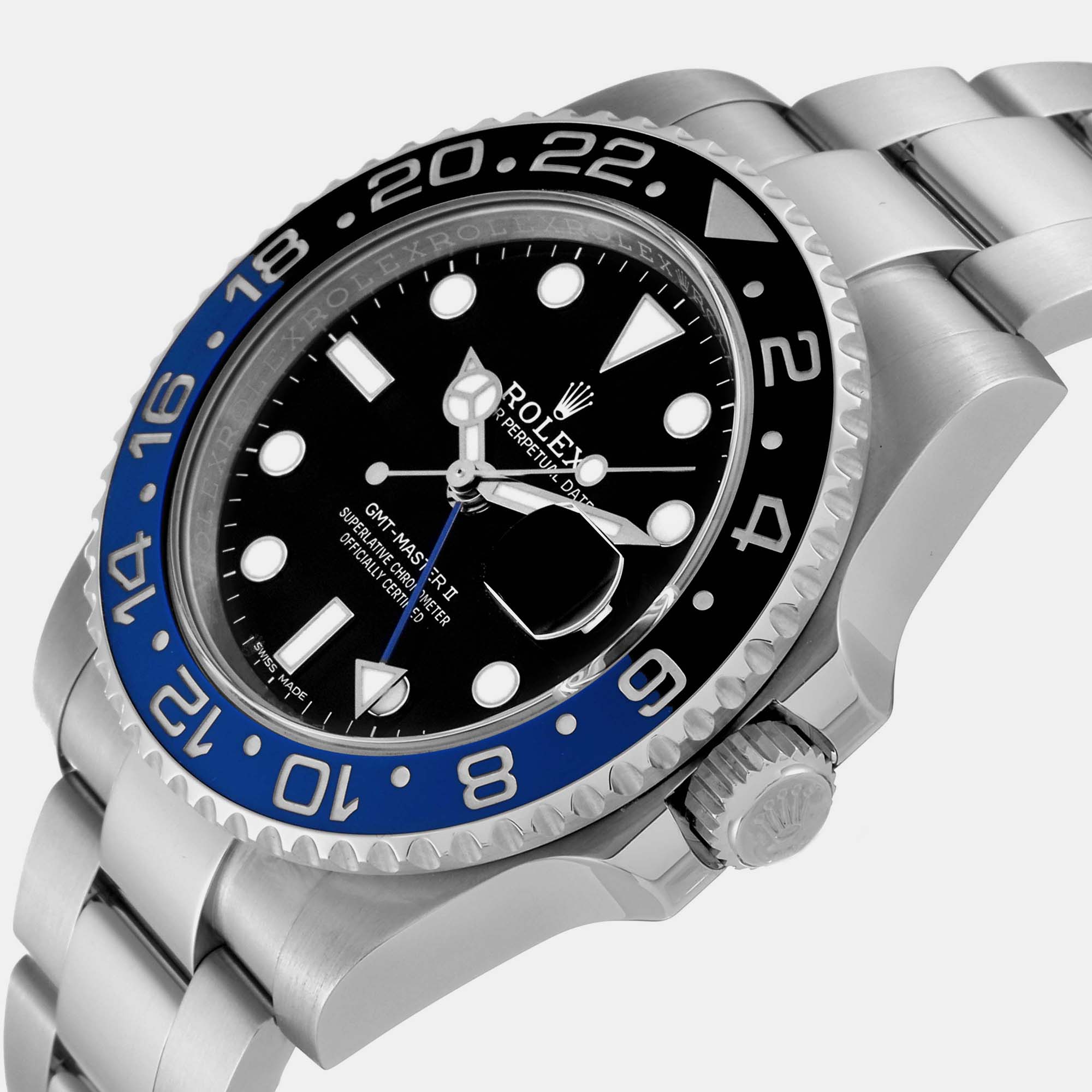 

Rolex GMT Master II Black Blue Batman Bezel Steel Men's Watch 40 mm