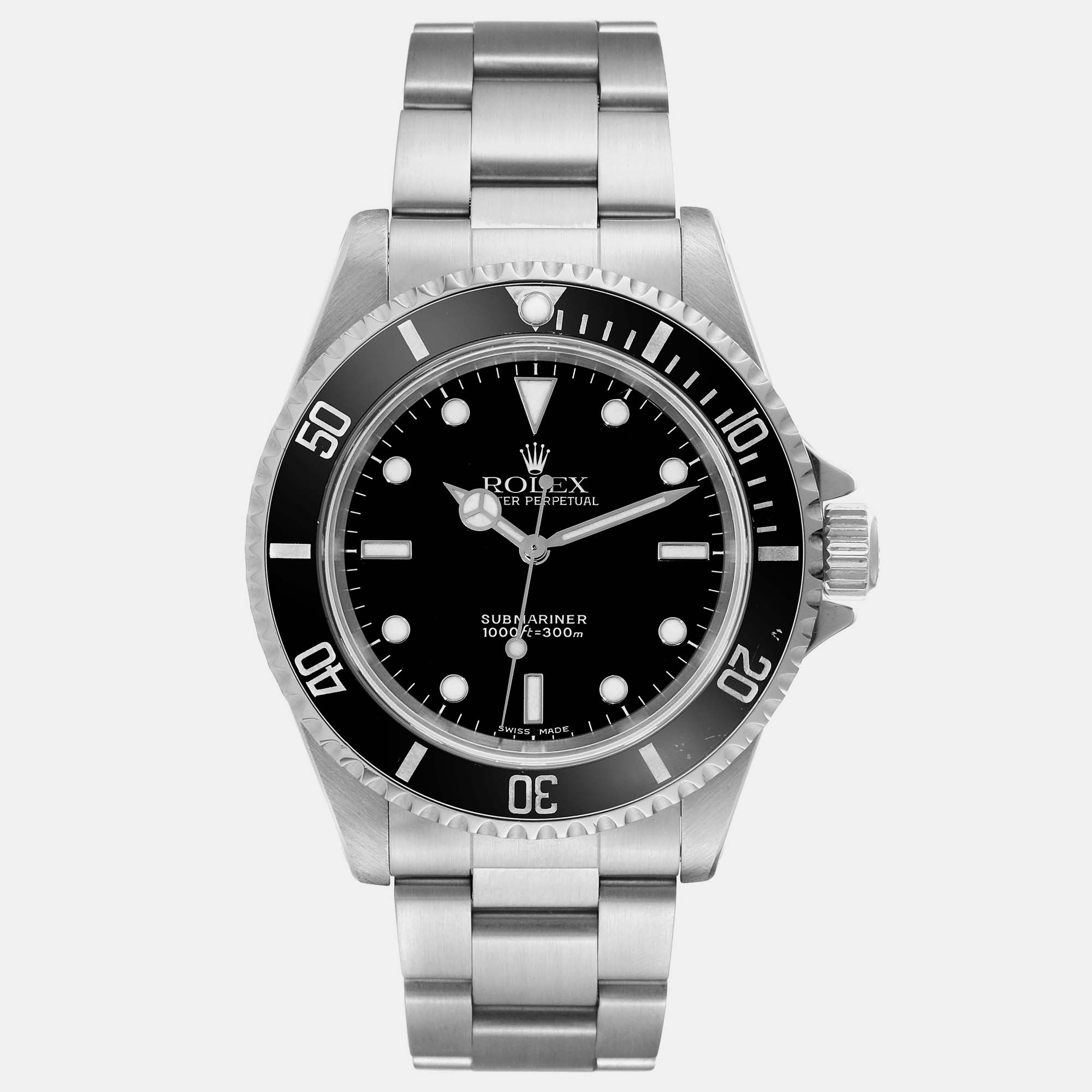 

Rolex Submariner No Date Liner Steel Men's Watch 40 mm, Black