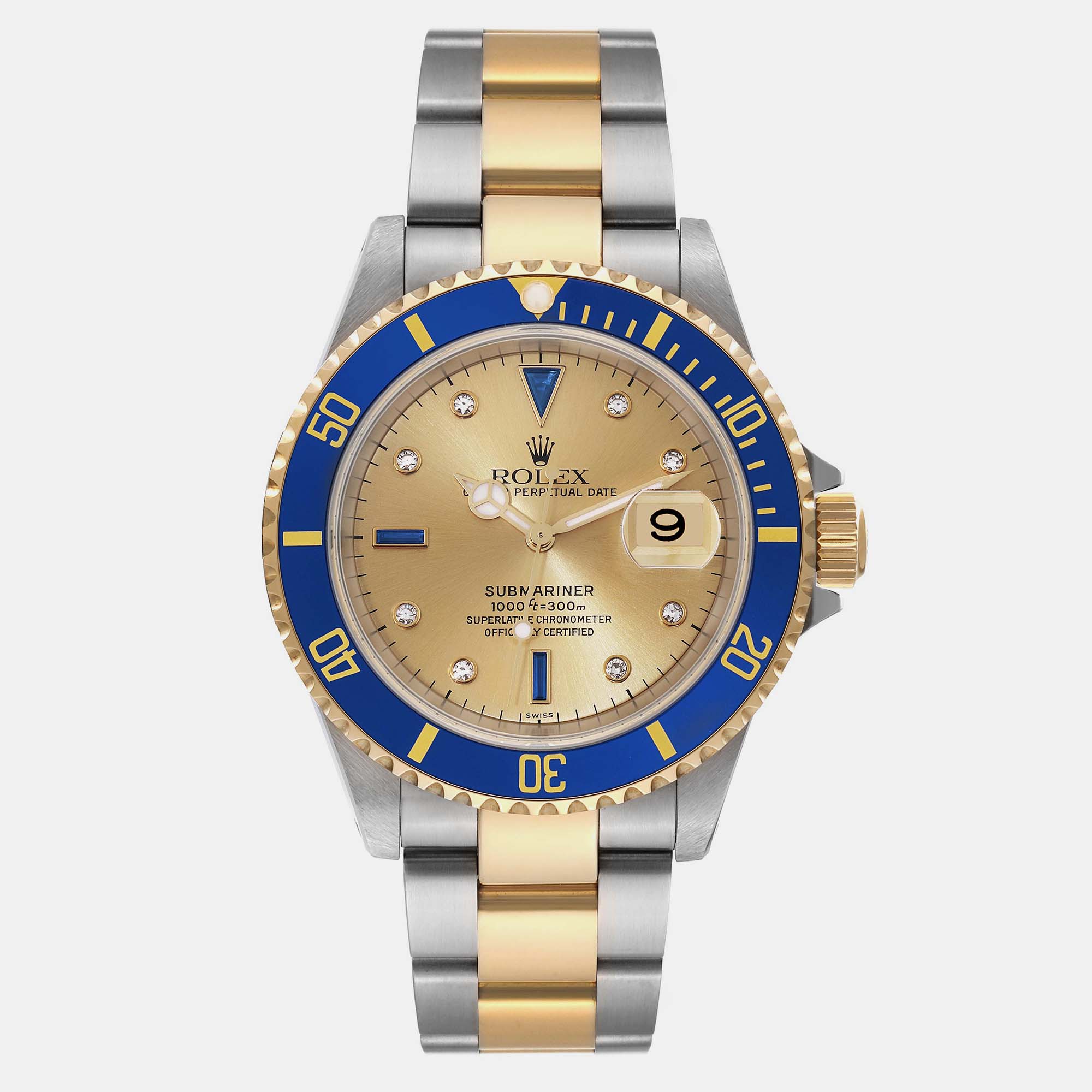 

Rolex Submariner Steel Yellow Gold Diamond Serti Dial Men's Watch 40 mm