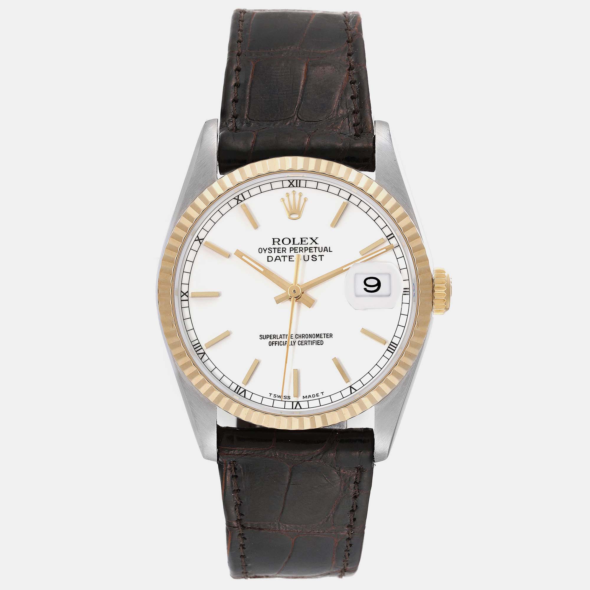 

Rolex Datejust Steel Yellow Gold White Dial Men's Watch 36 mm