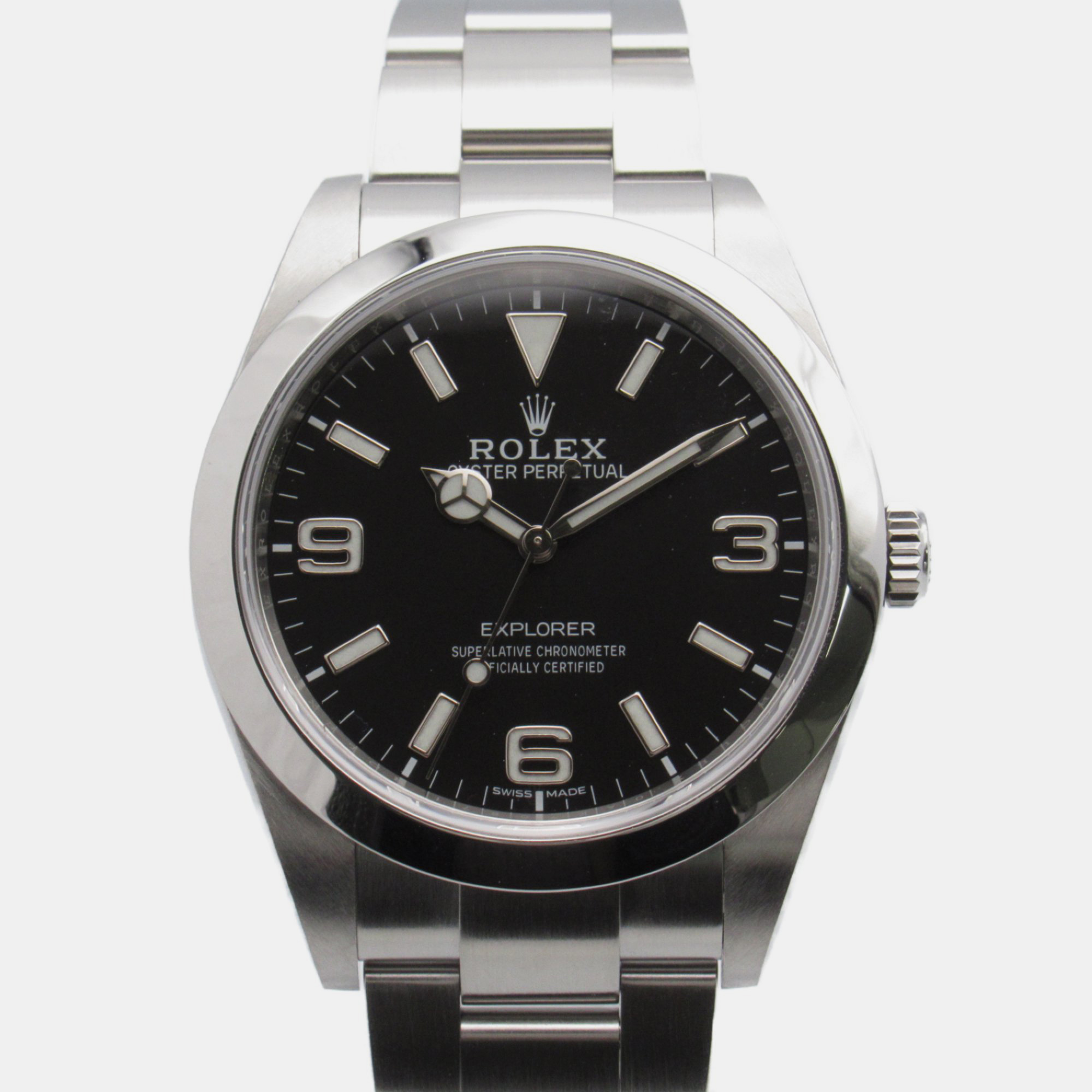 

Rolex Black Stainless Steel Explorer 214270 Men's Wristwatch 39 mm