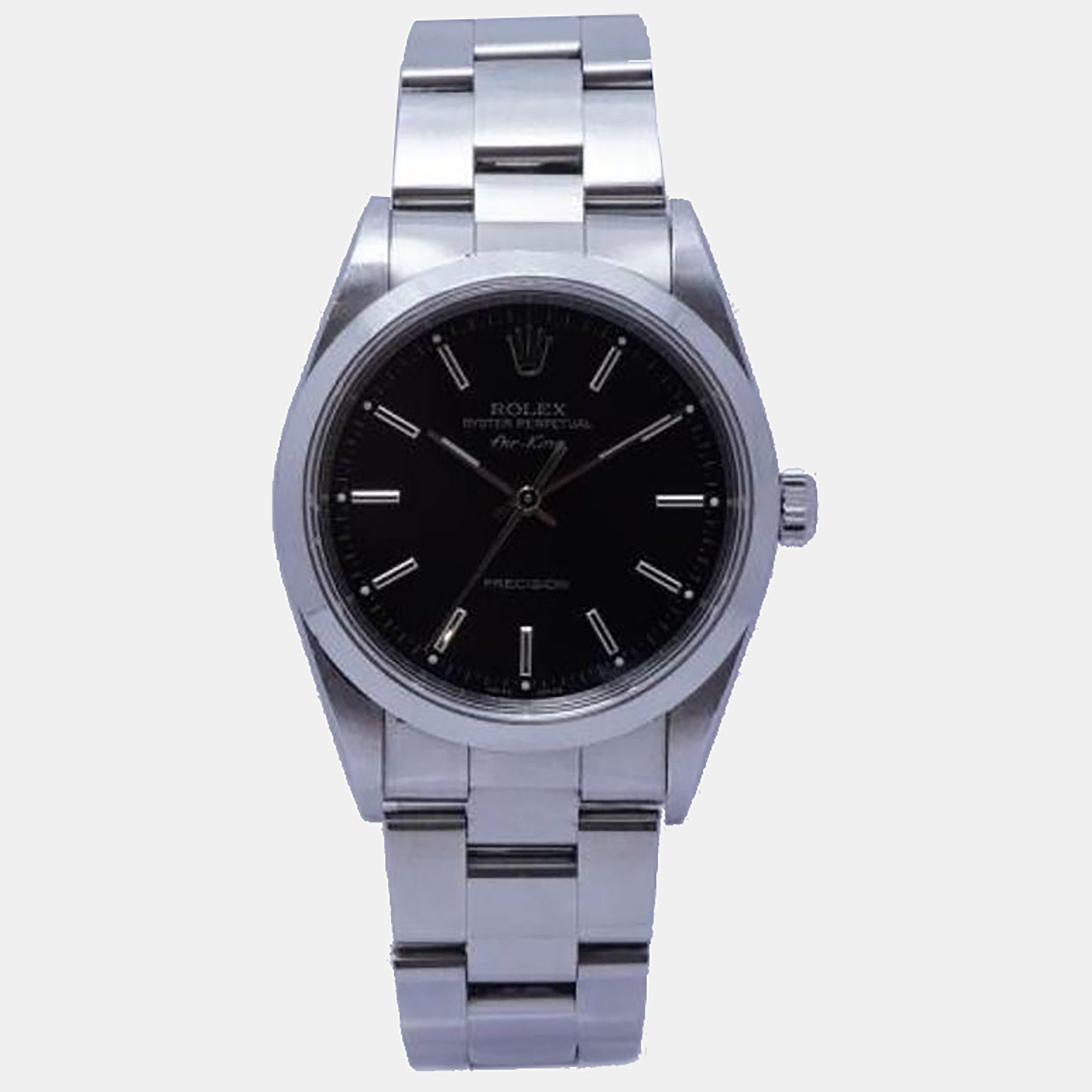 

Rolex Black Stainless Steel Air King 14000M Men's Wristwatch