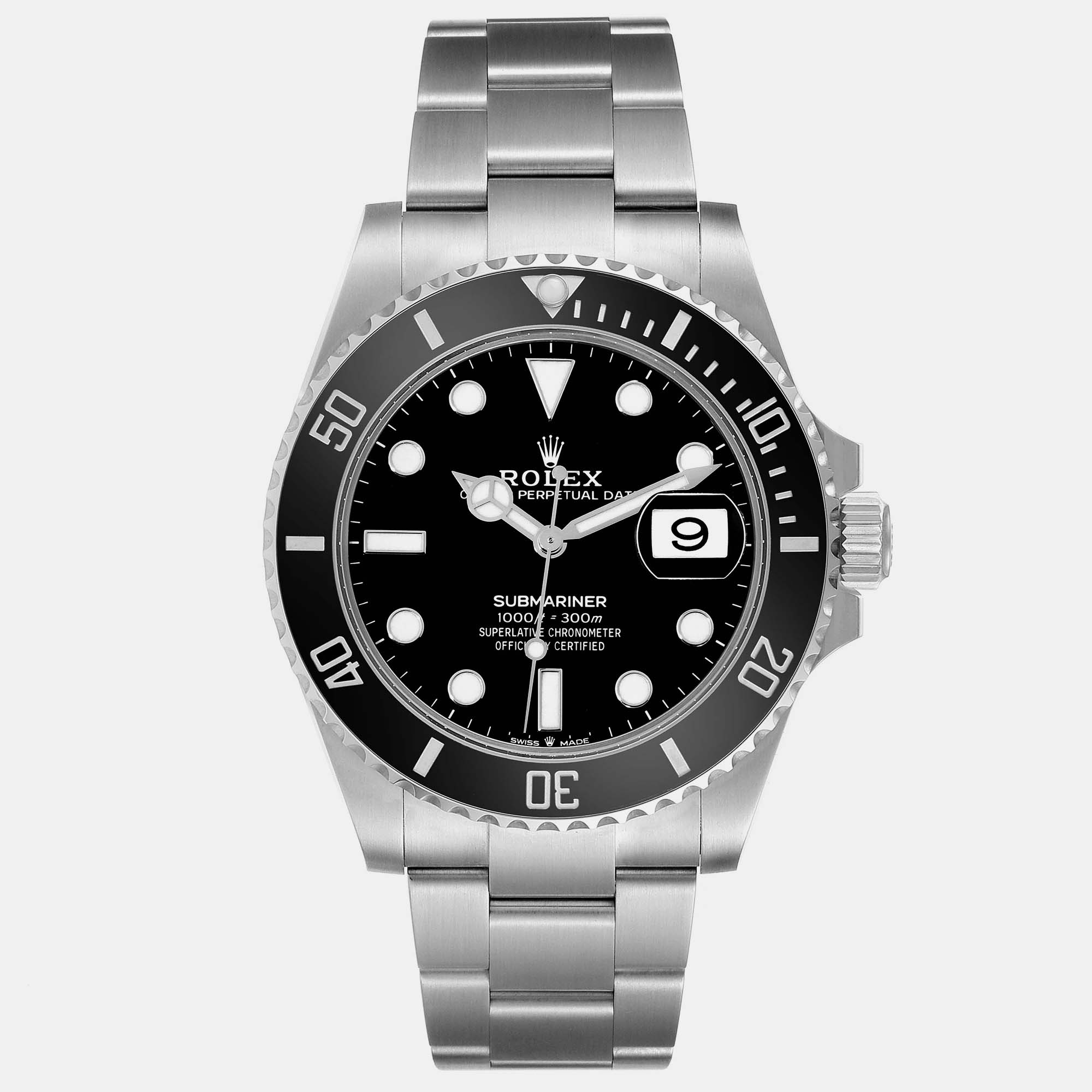 Pre-owned Rolex Submariner Black Dial Ceramic Bezel Steel Men's Watch 41 Mm