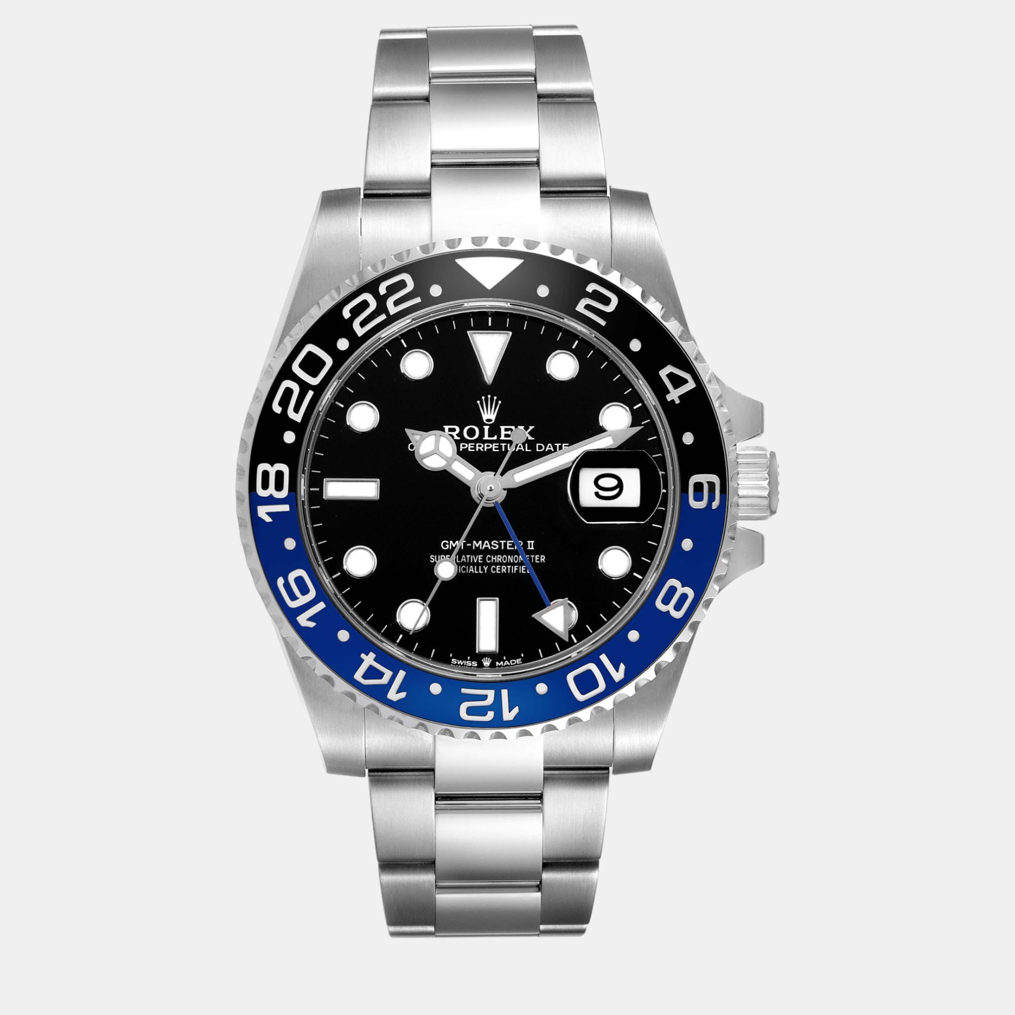 

Rolex GMT Master II Black Blue Batman Bezel Steel Men's Watch 40 mm