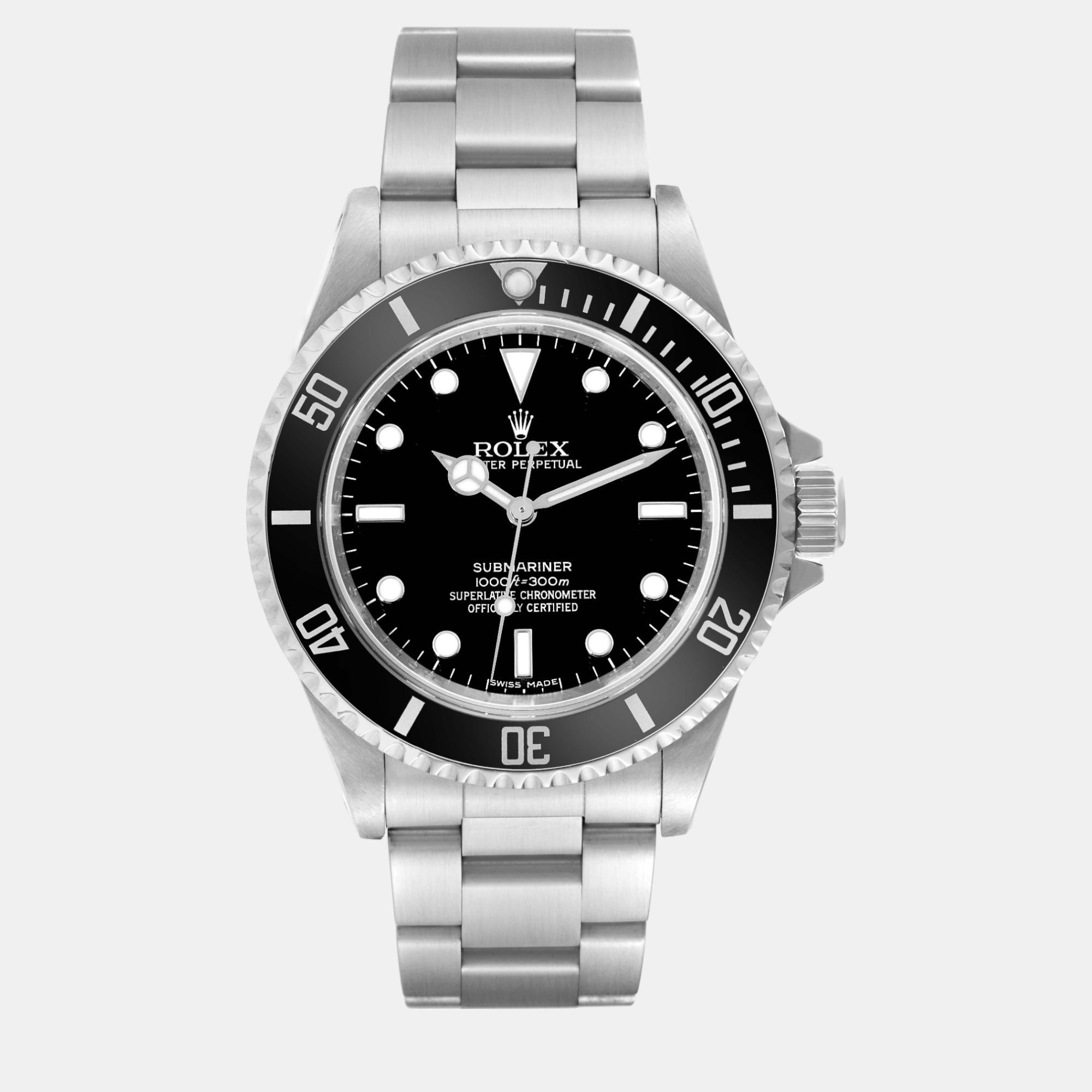 

Rolex Submariner No Date 4 Liner Steel Men's Watch 40 mm, Black