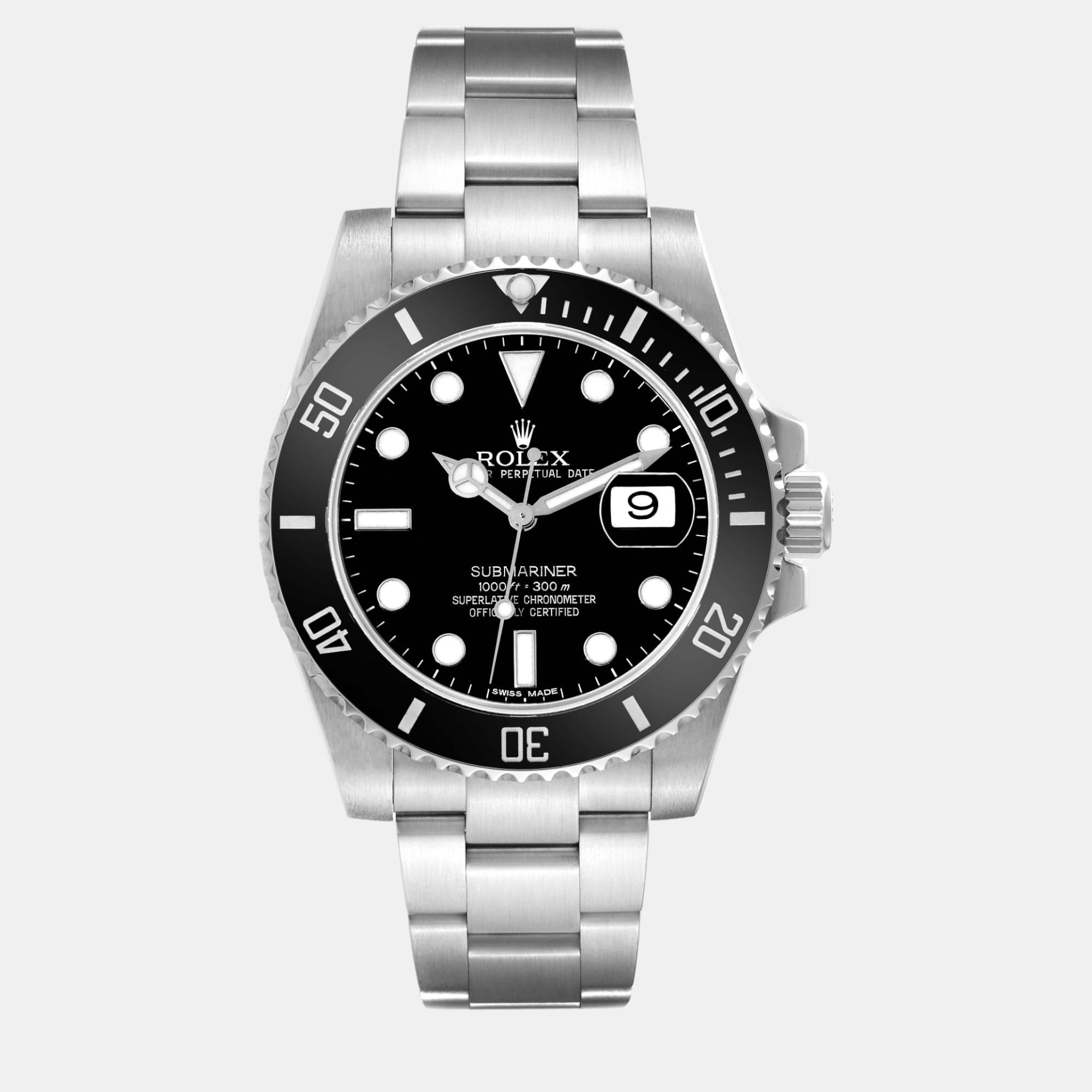 

Rolex Submariner Date Black Dial Steel Men's Watch 40 mm