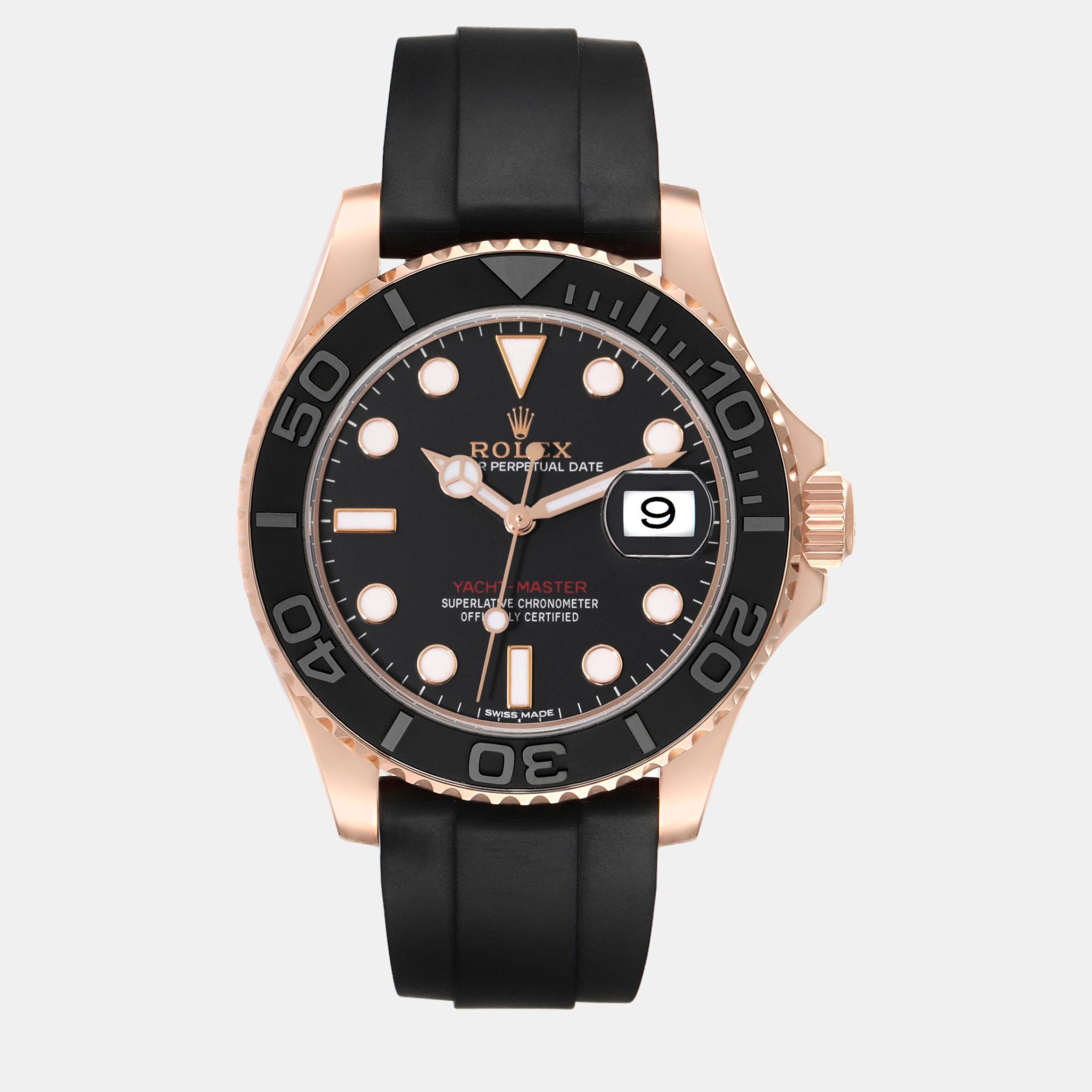 

Rolex Yachtmaster Rose Gold Oysterflex Bracelet Men's Watch 40 mm, Black