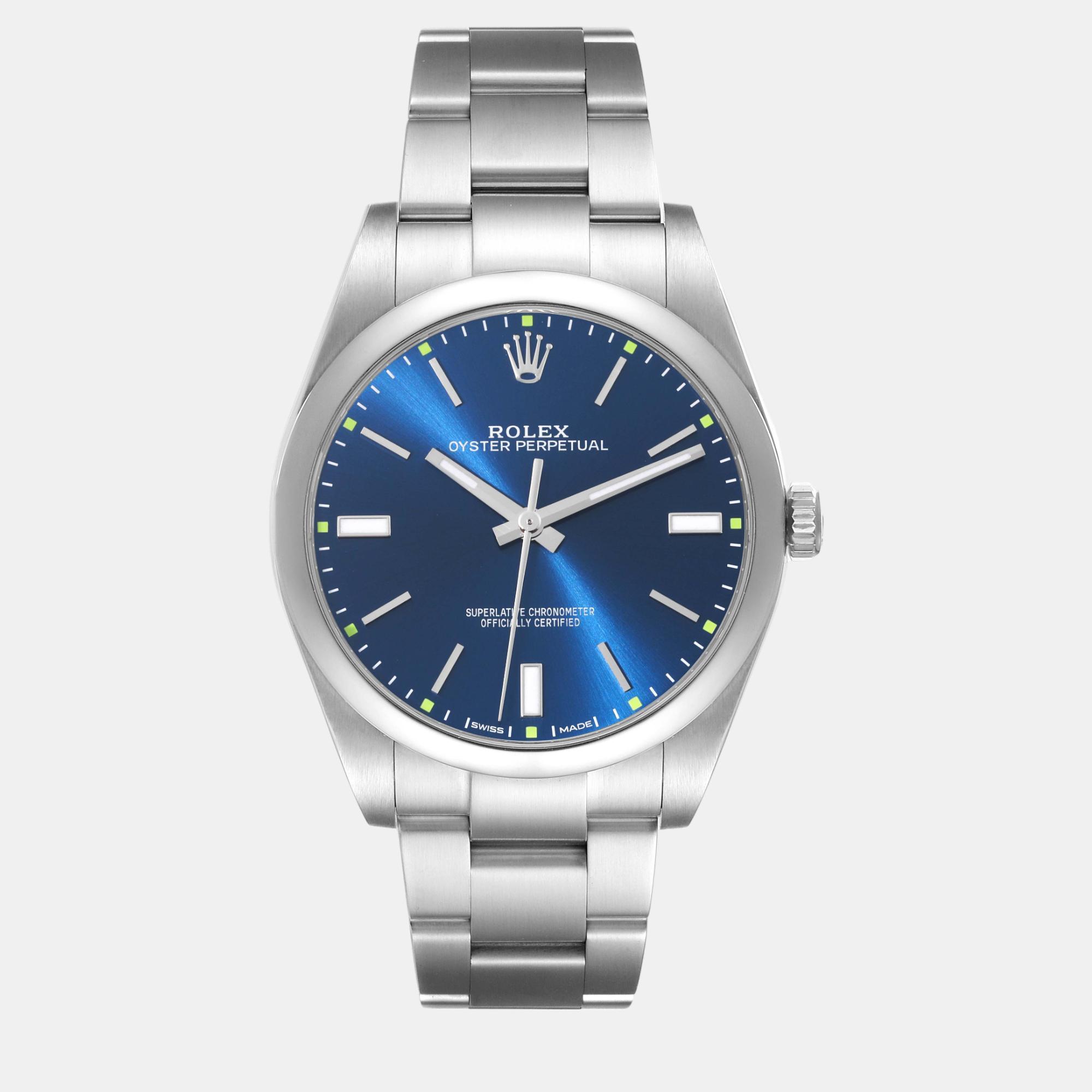 

Rolex Oyster Perpetual Blue Dial Steel Men's Watch 39 mm