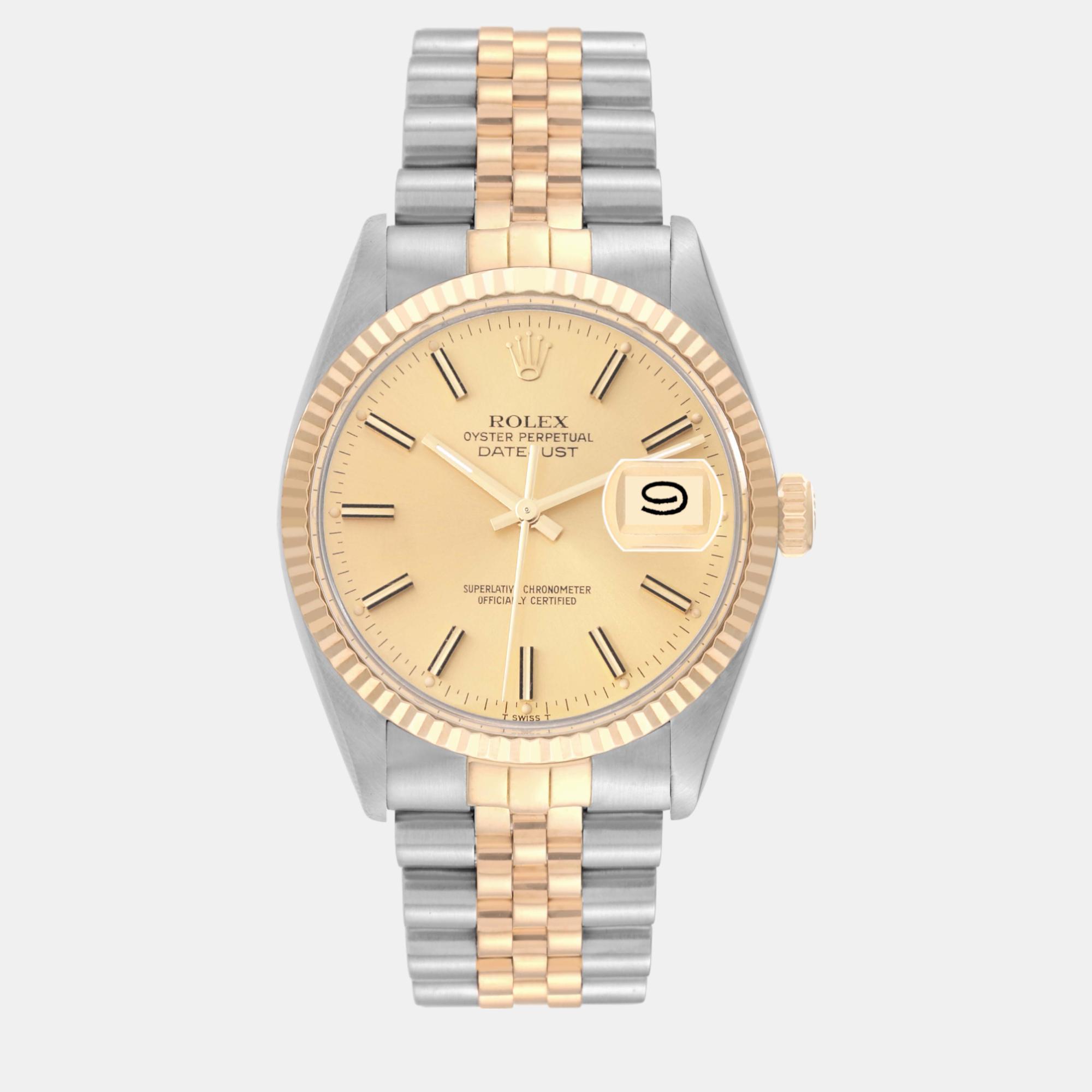 

Rolex Datejust Steel Yellow Gold Vintage Men's Watch 36 mm