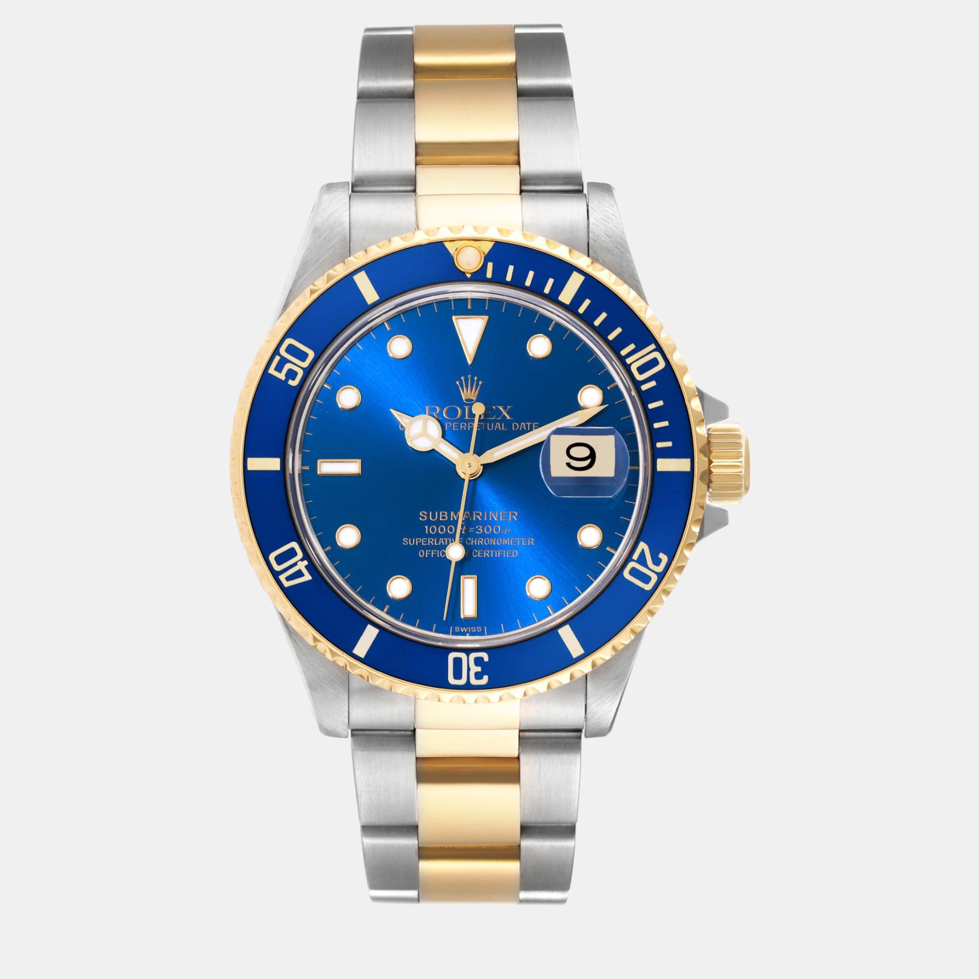 

Rolex Submariner Blue Dial Steel Yellow Gold Men's Watch 40 mm