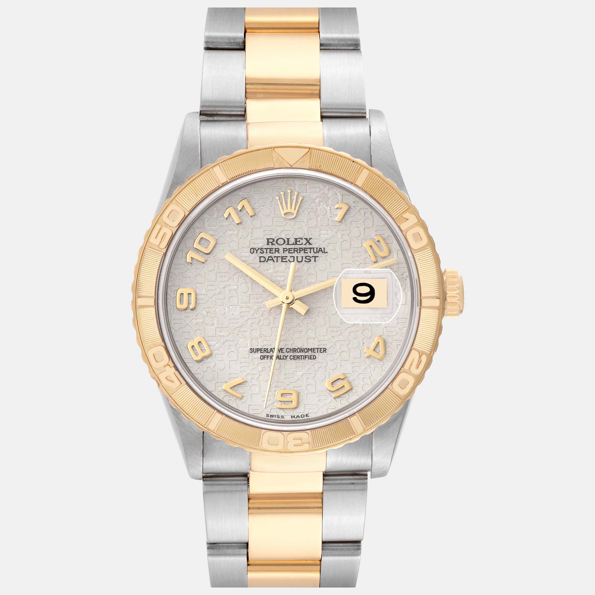 

Rolex Datejust Turnograph Steel Yellow Gold Anniversary Dial Men's Watch 36 mm, White