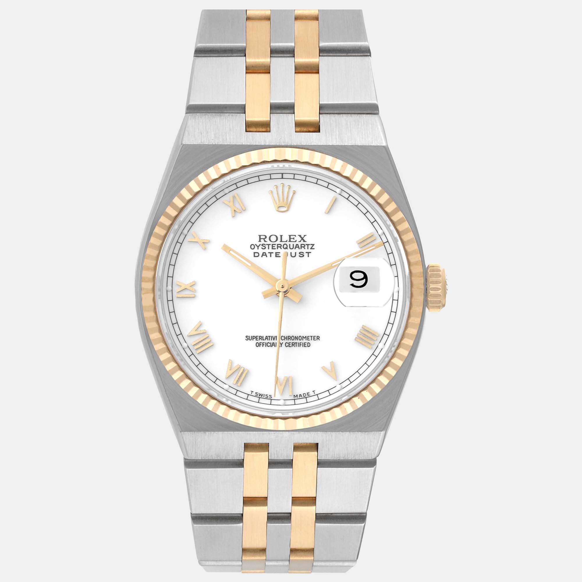 

Rolex Oysterquartz Datejust Steel Yellow Gold Men's Watch 36 mm, White