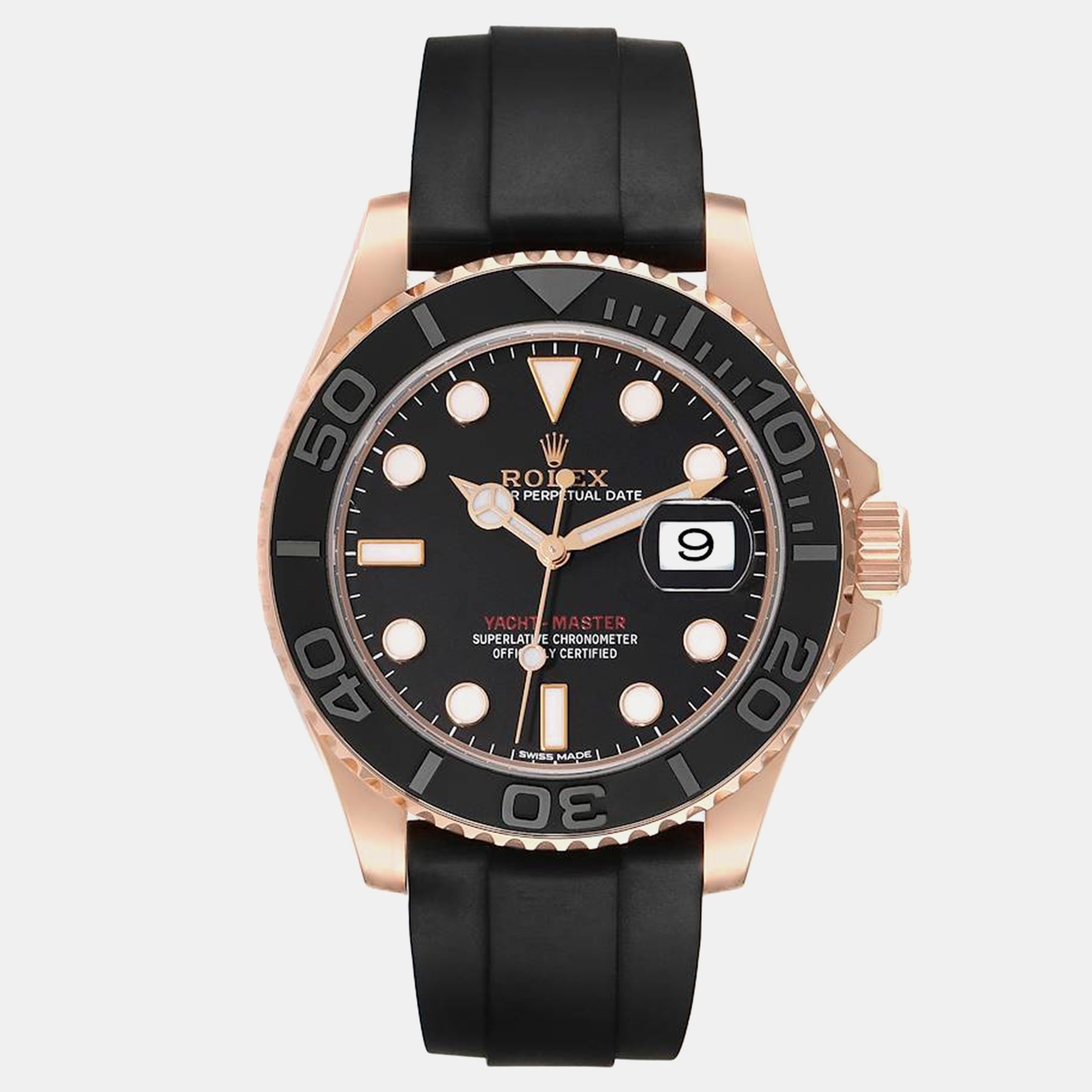 

Rolex Yachtmaster Rose Gold Oysterflex Bracelet Men''s Watch 40 mm, Black