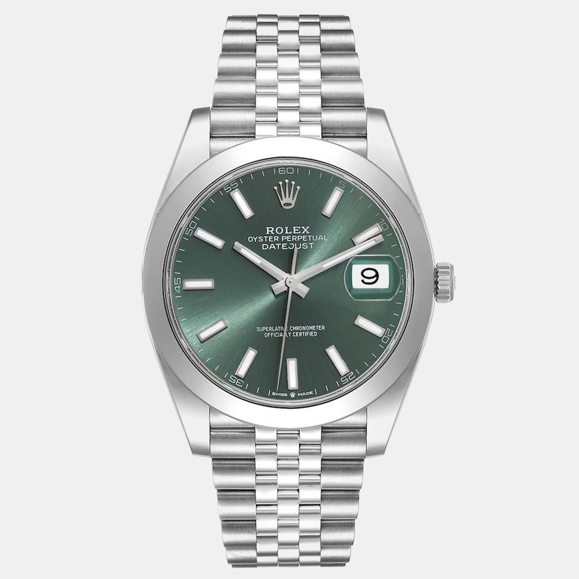 

Rolex Datejust Mint Green Dial Steel Men's Watch 41 mm