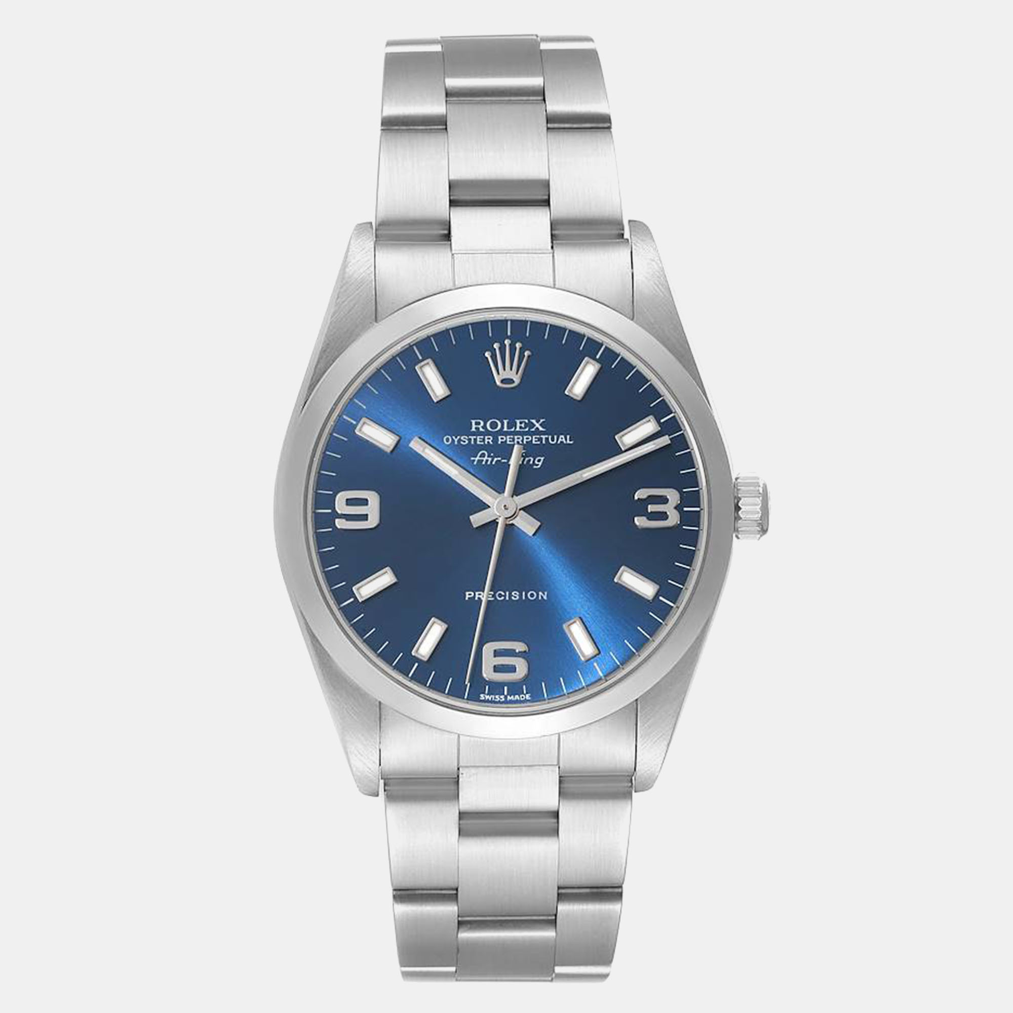 

Rolex Air King Blue Dial Smooth Bezel Steel Men's Watch 34 mm