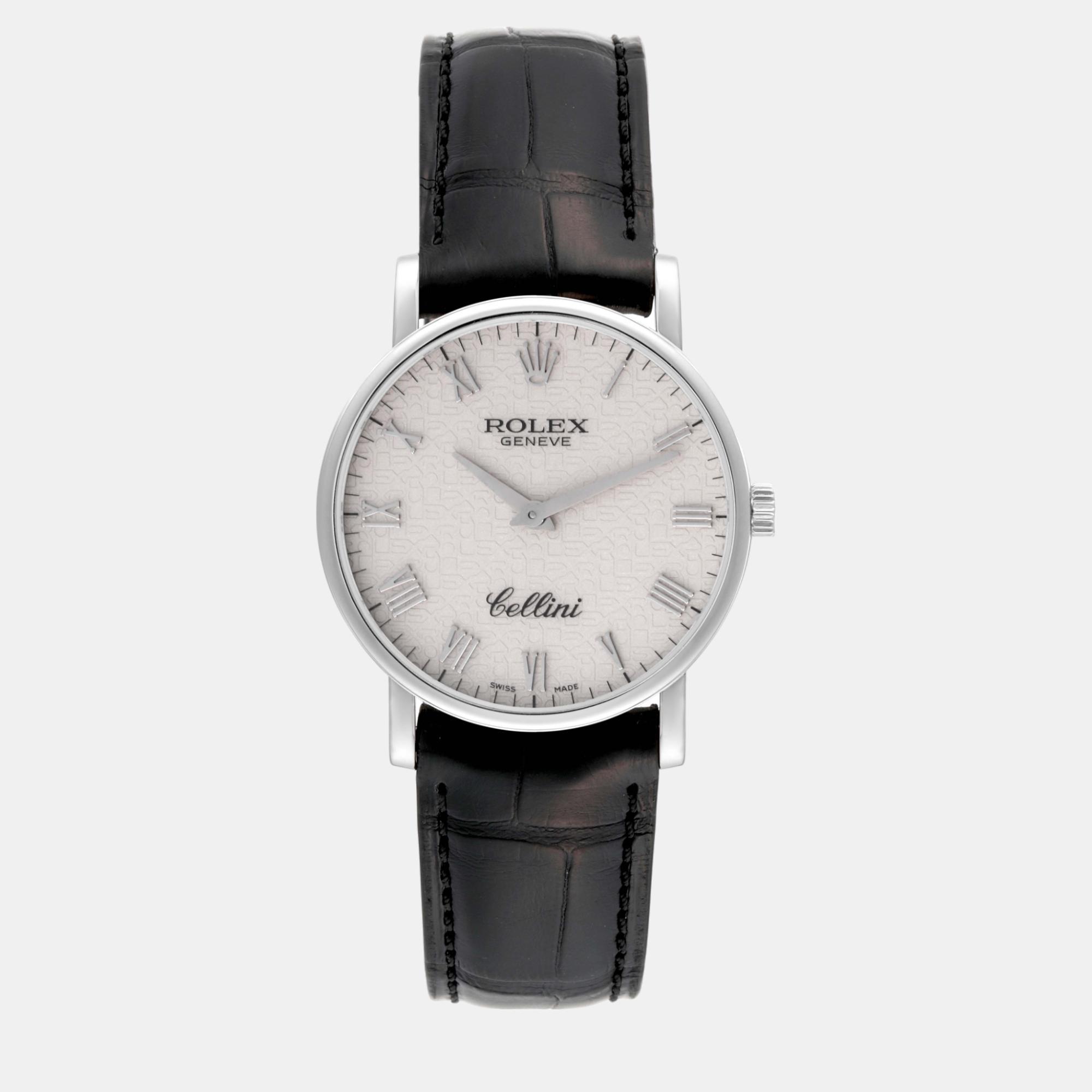 

Rolex Cellini Classic White Gold Ivory Anniversary Dial Men's Watch 31.8 mm