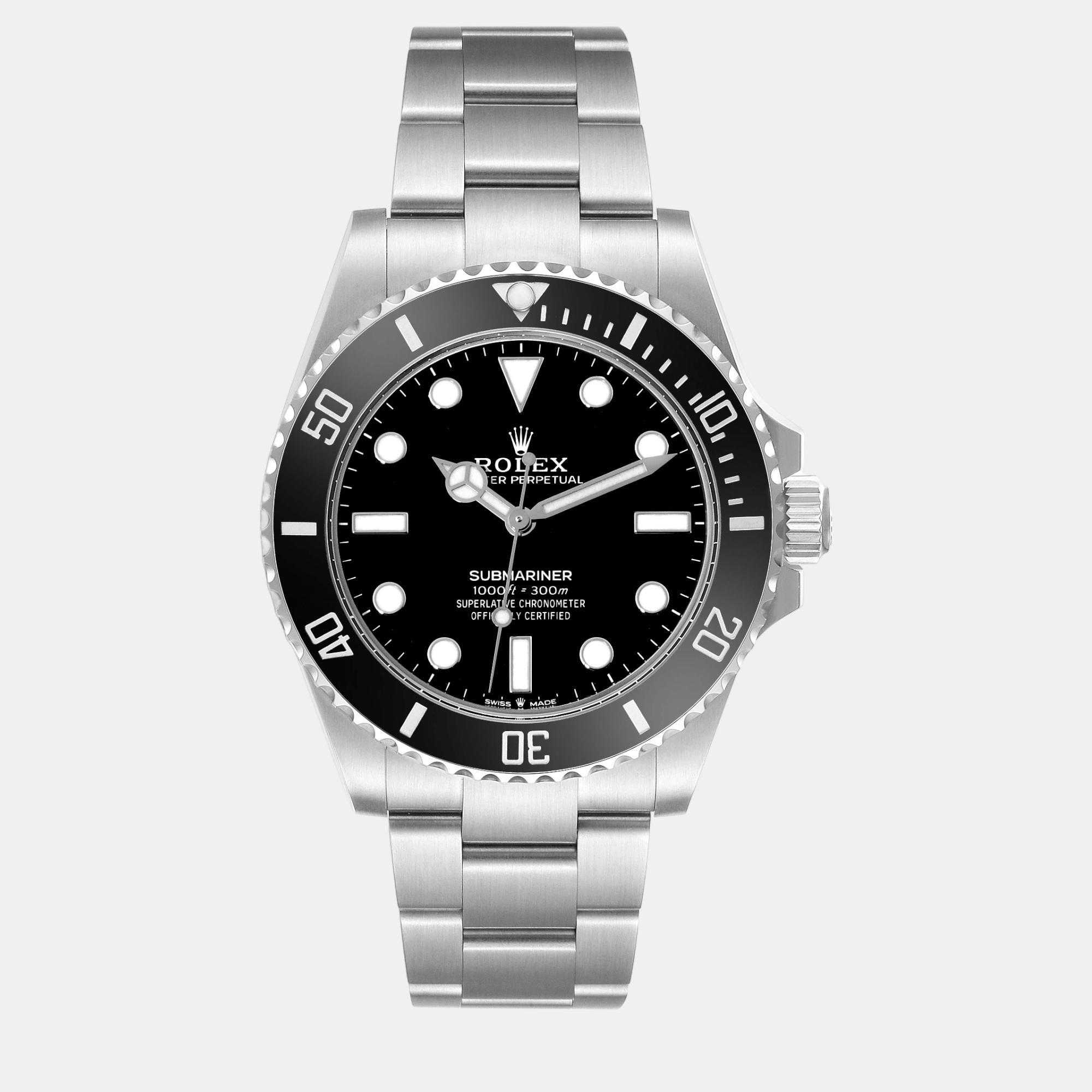 

Rolex Submariner Non-Date Ceramic Bezel Steel Mens Watch, Black