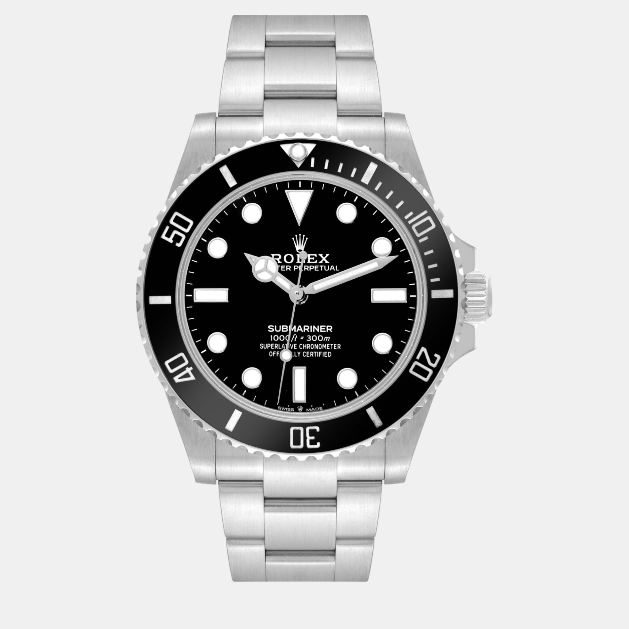 

Rolex Submariner Non-Date Ceramic Bezel Steel Mens Watch, Black