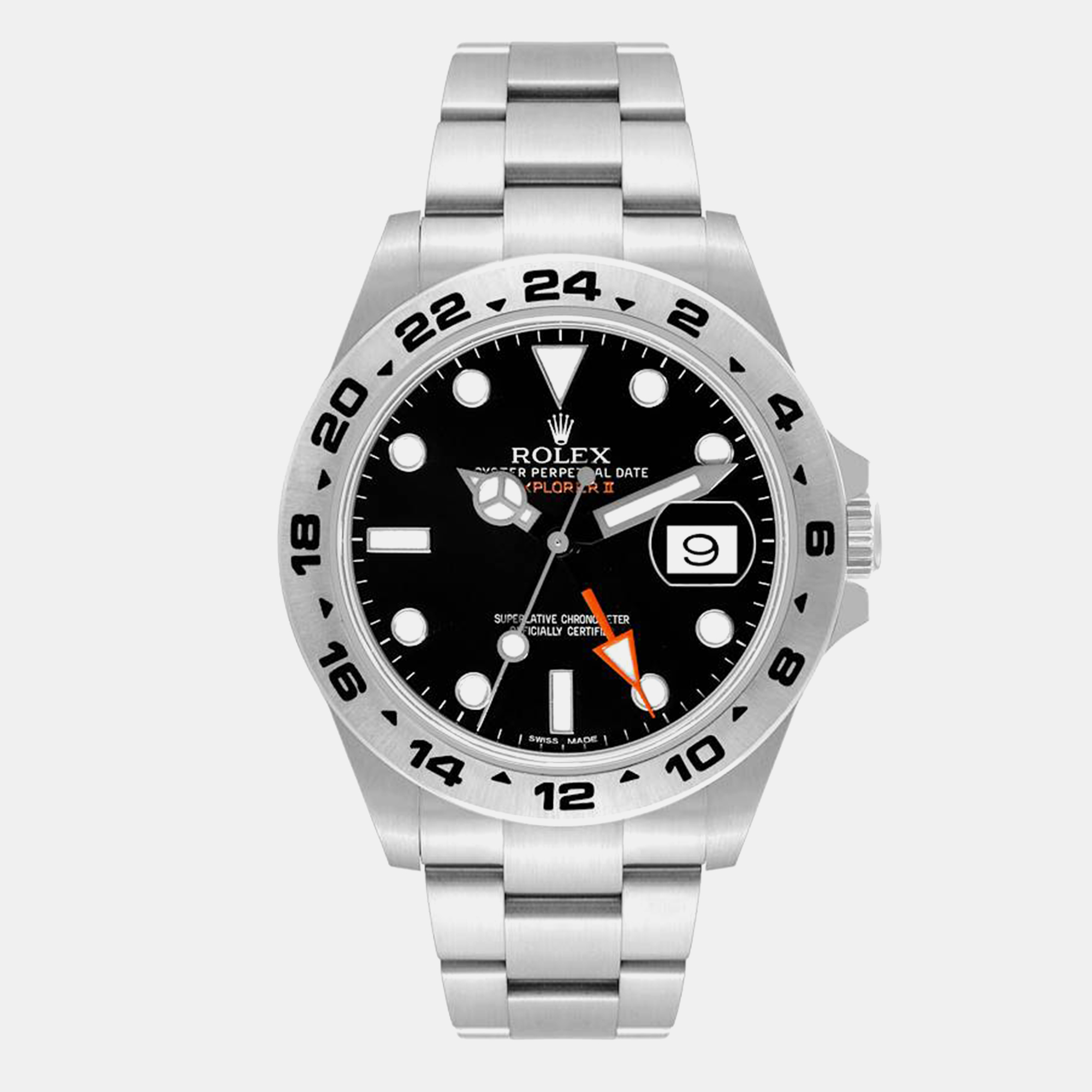 

Rolex Explorer II Black Dial Orange Hand Steel Men's Watch 42 mm