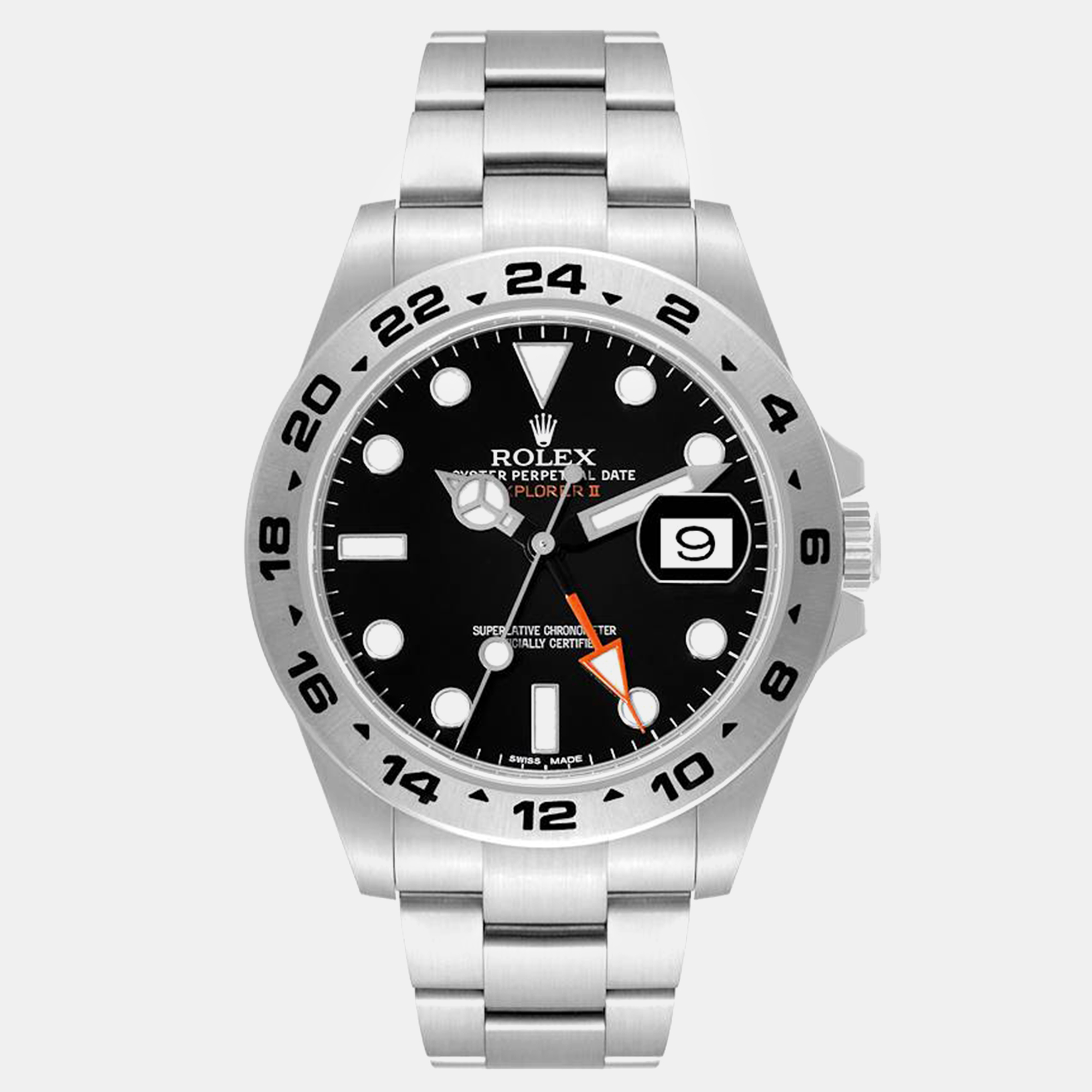 

Rolex Explorer II Black Dial Orange Hand Steel Men's Watch 42 mm