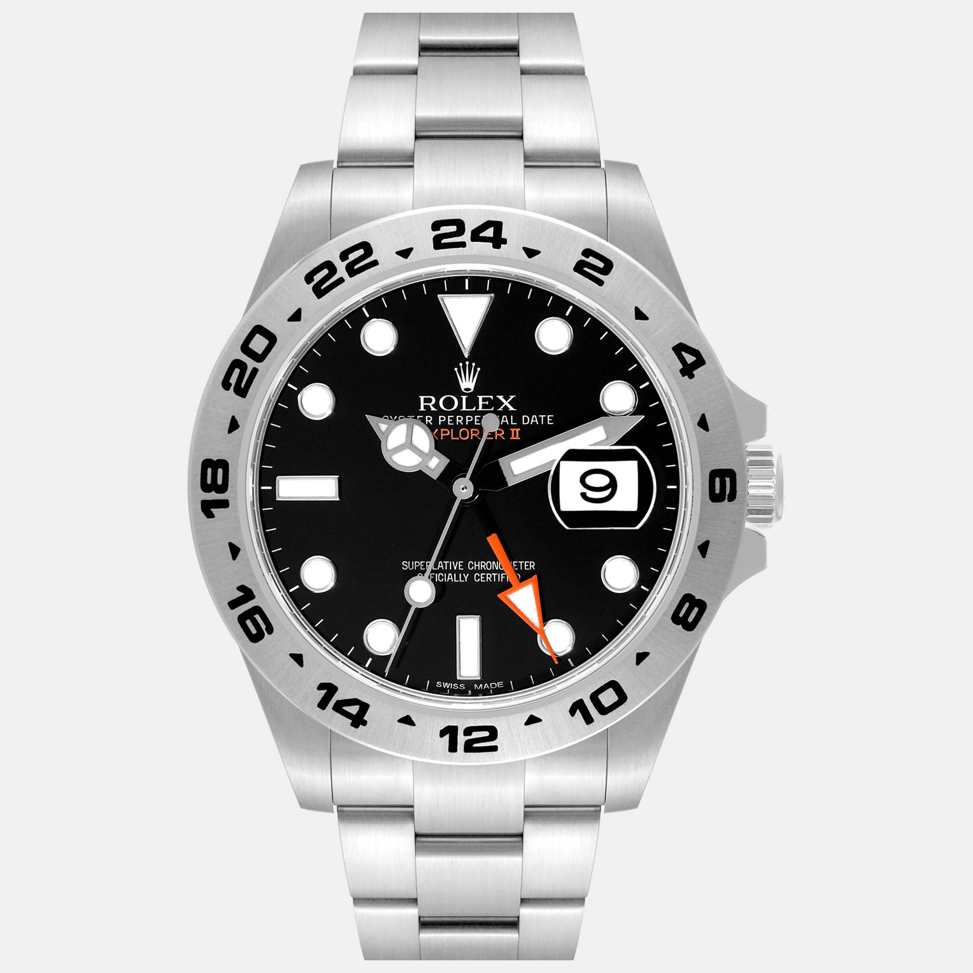 

Rolex Explorer II Black Dial Orange Hand Steel Men's Watch 42 mm