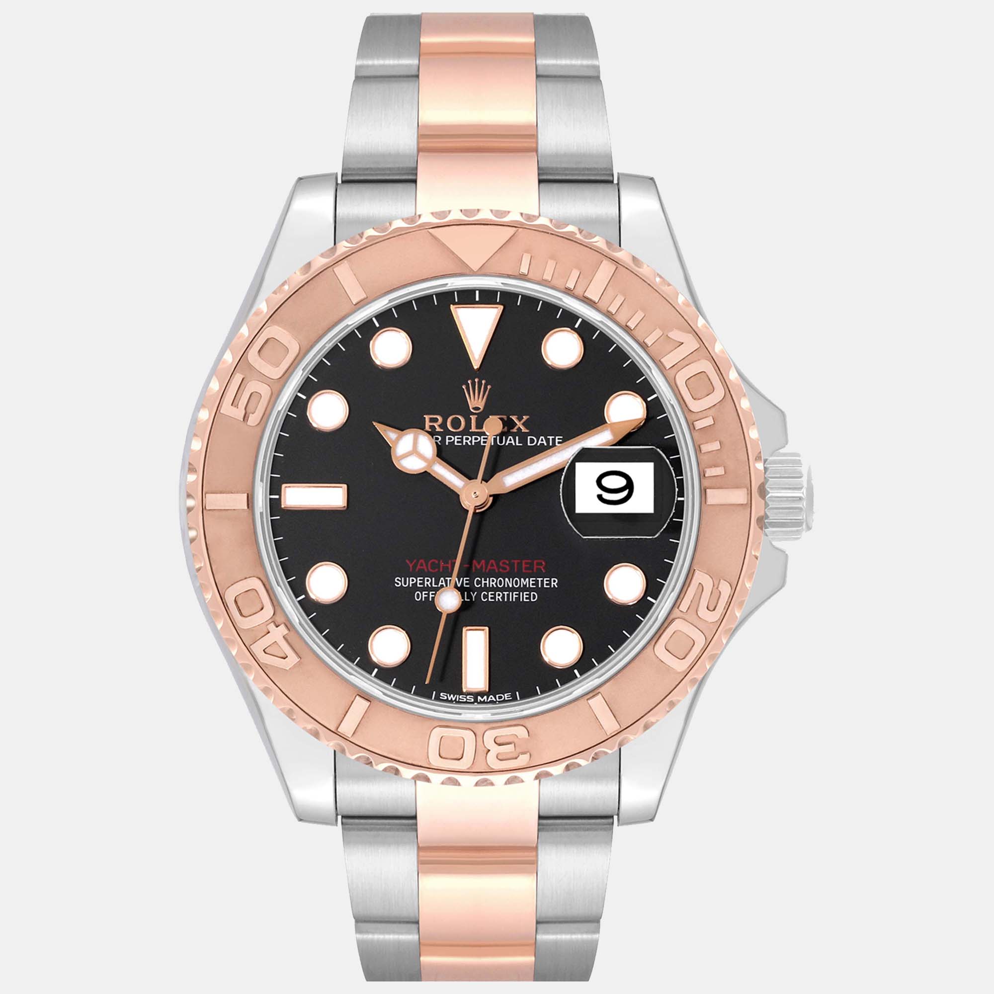 

Rolex Yachtmaster Rose Gold Steel Black Dial Men's Watch 40 mm