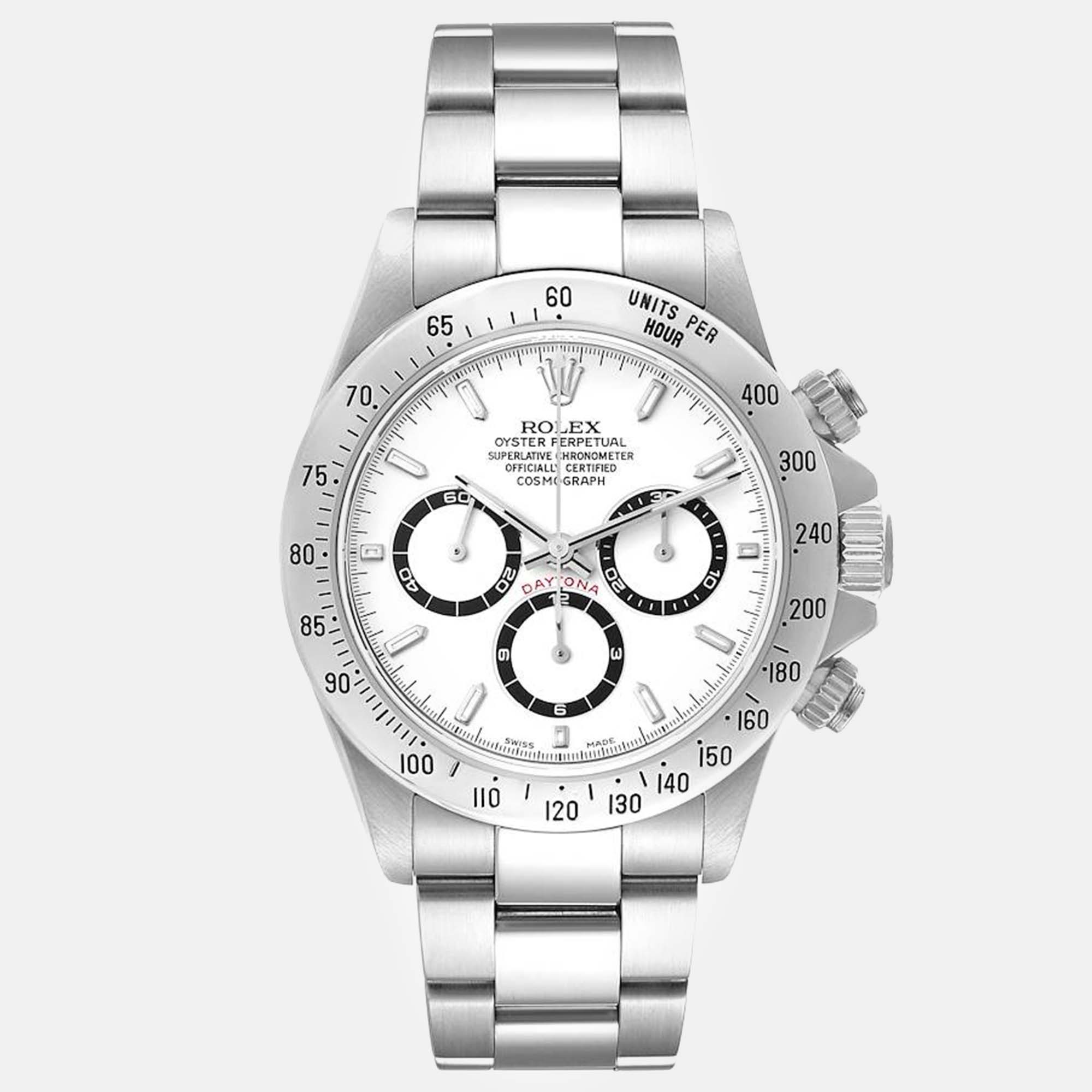 

Rolex Daytona Zenith Movement Steel Men's Watch 40 mm, White