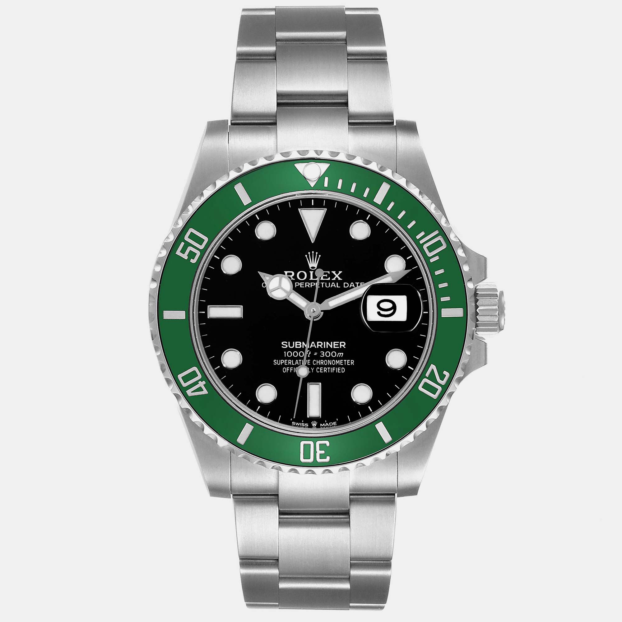 

Rolex Submariner Starbucks Green Bezel Steel Men's Watch 41 mm, Black