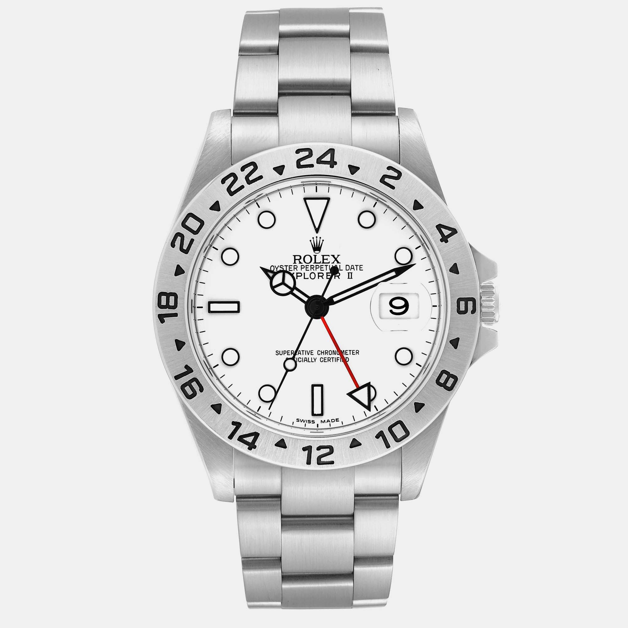 

Rolex Explorer II Polar Parachrom Hairspring Steel Men's Watch 16570 40 mm, White