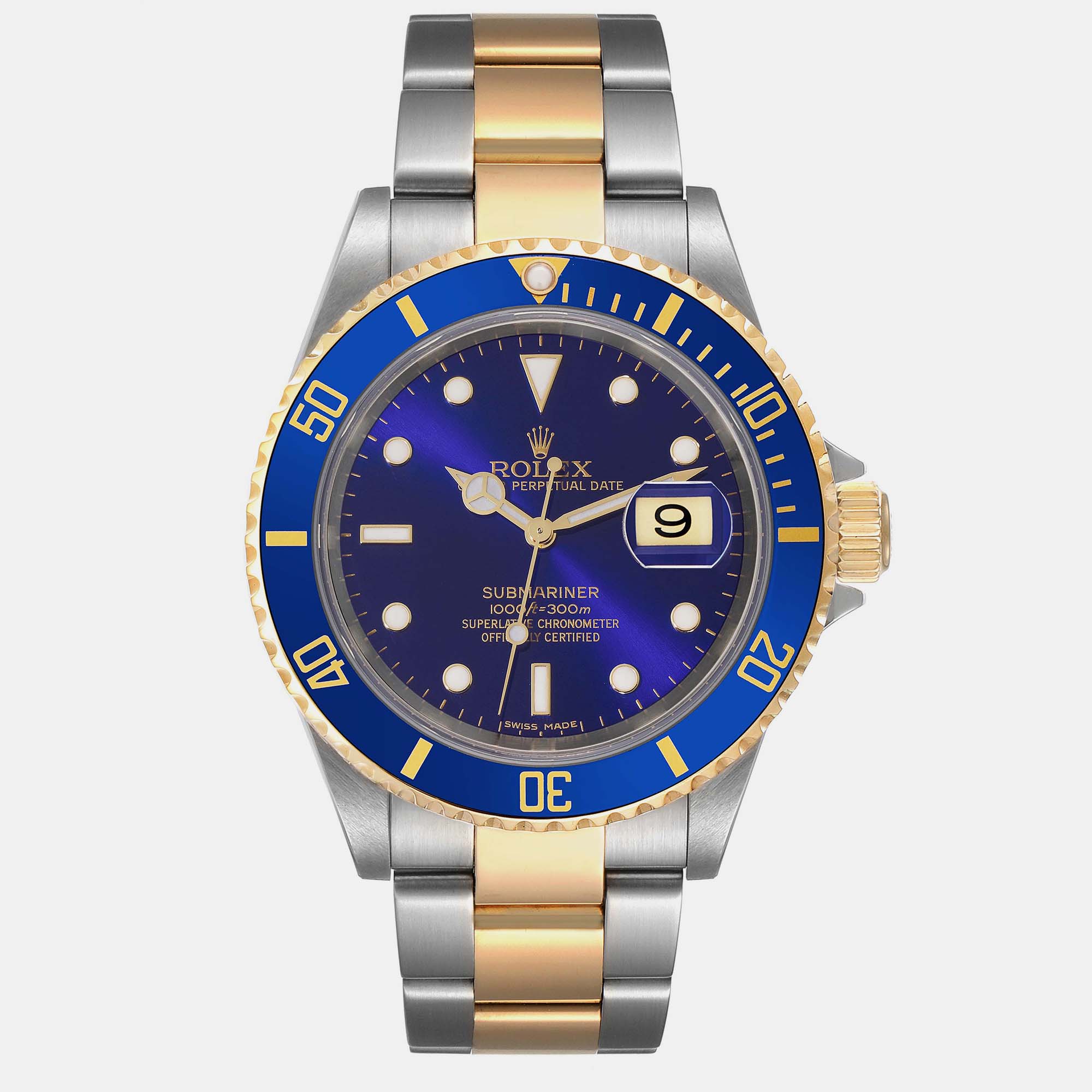 

Rolex Submariner Blue Dial Steel Yellow Gold Mens Watch 16613