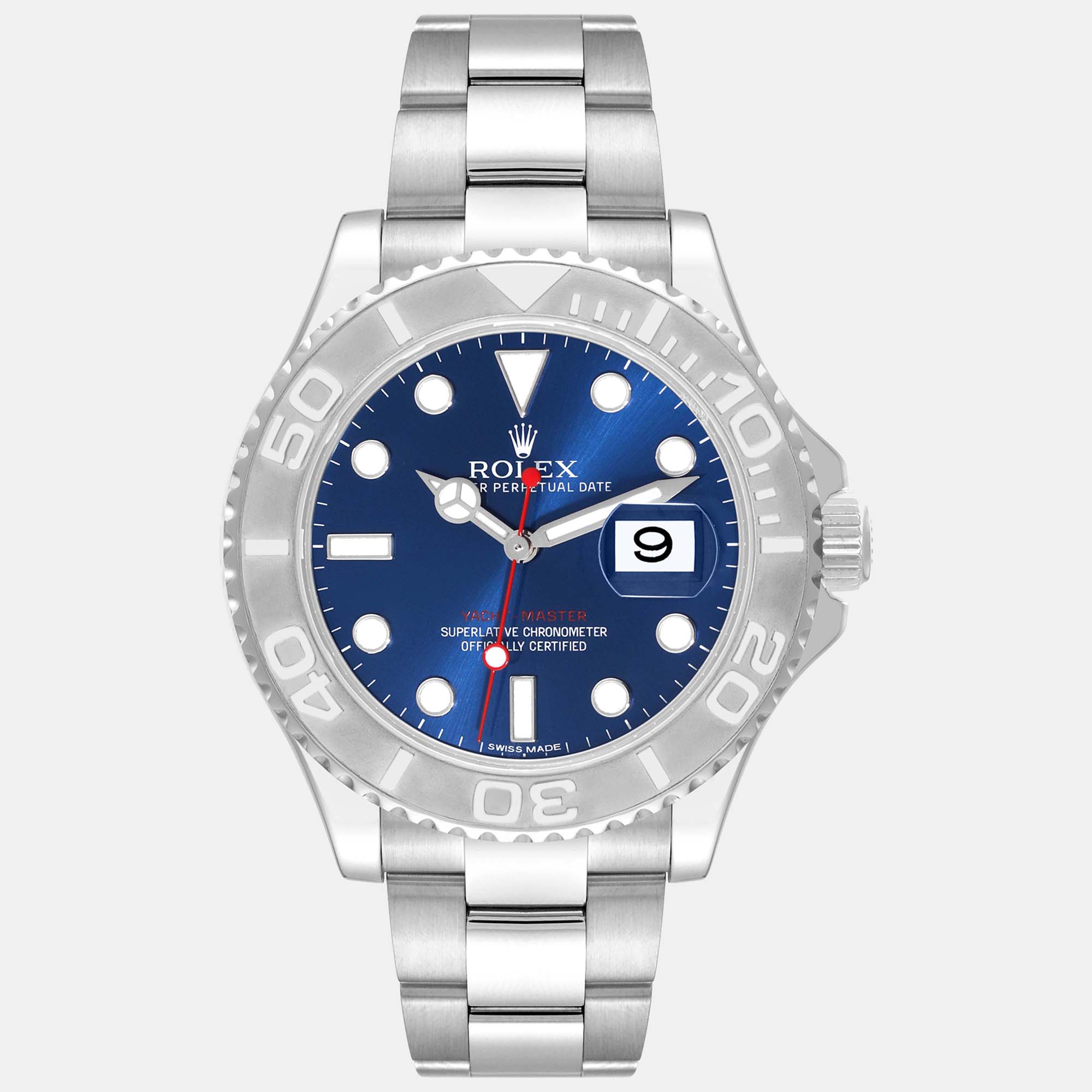 

Rolex Yachtmaster Steel Platinum Blue Dial Mens Watch 116622