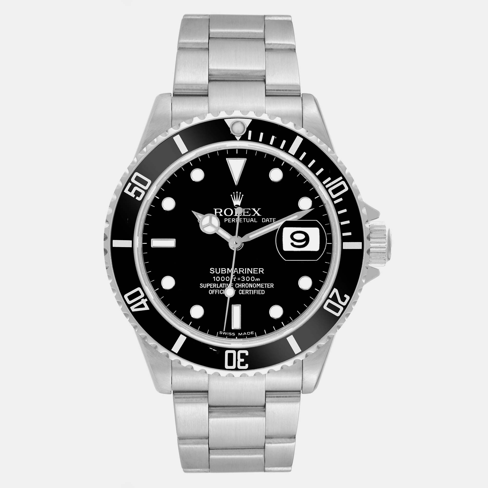 Pre-owned Rolex Submariner Date Black Dial Steel Mens Watch 16610